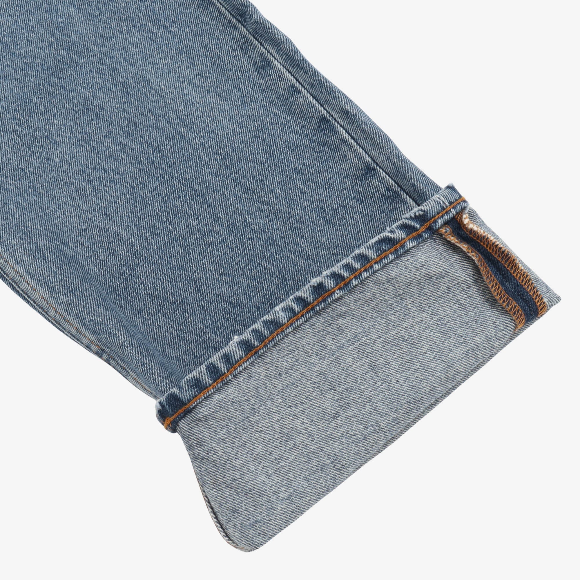 Straight Cut Washed Denim