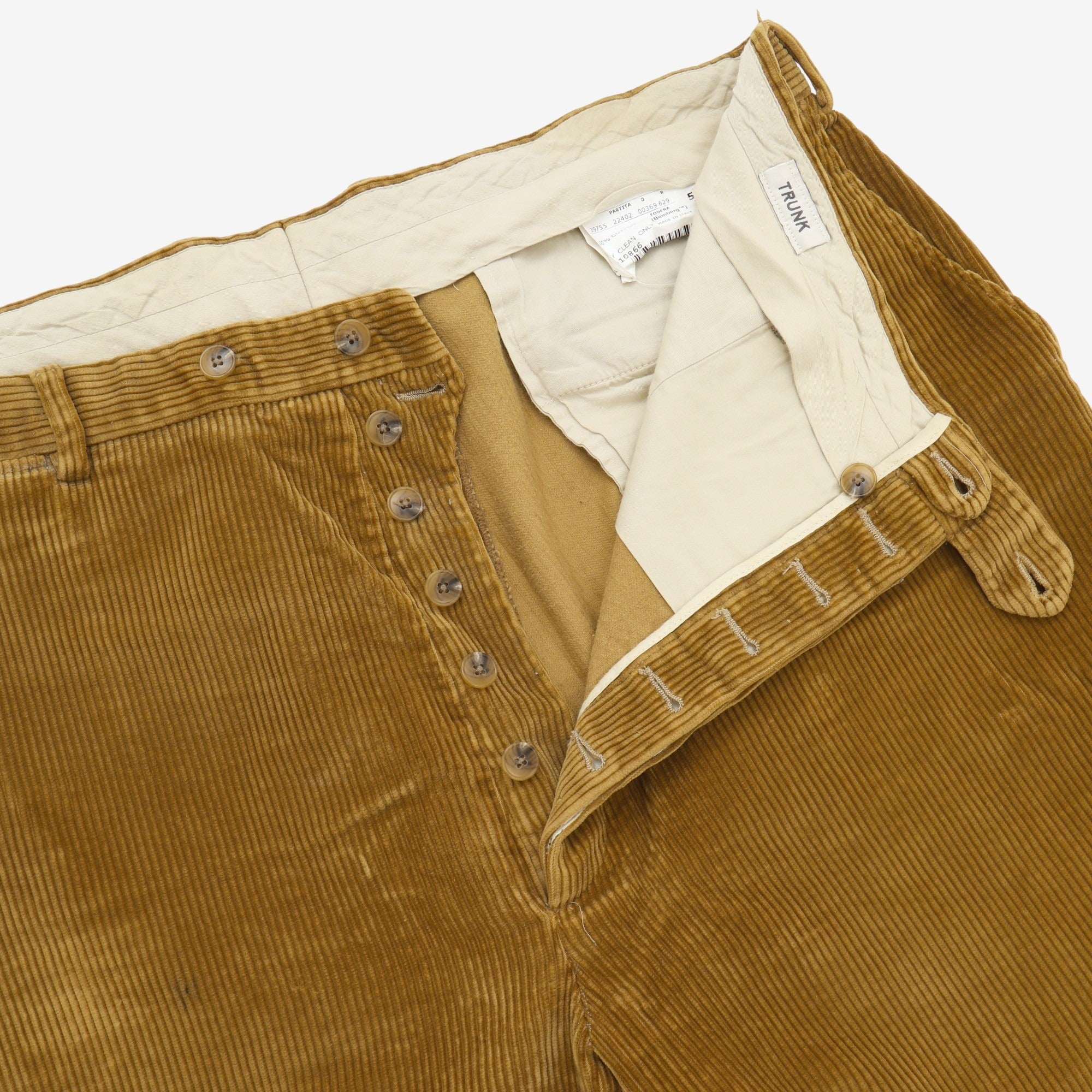 Flat Front Corduroy Trousers