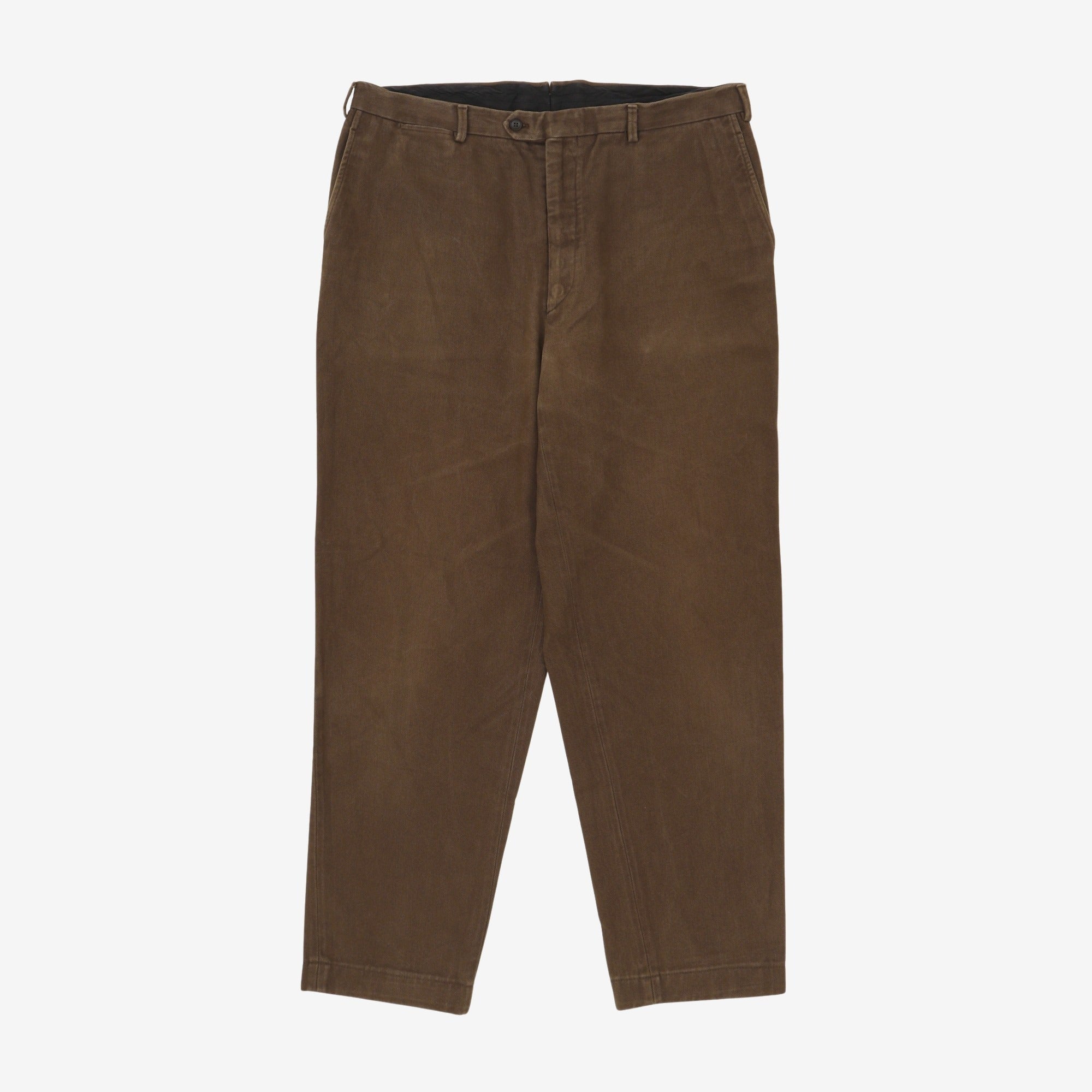 Flat Front Twill Trousers