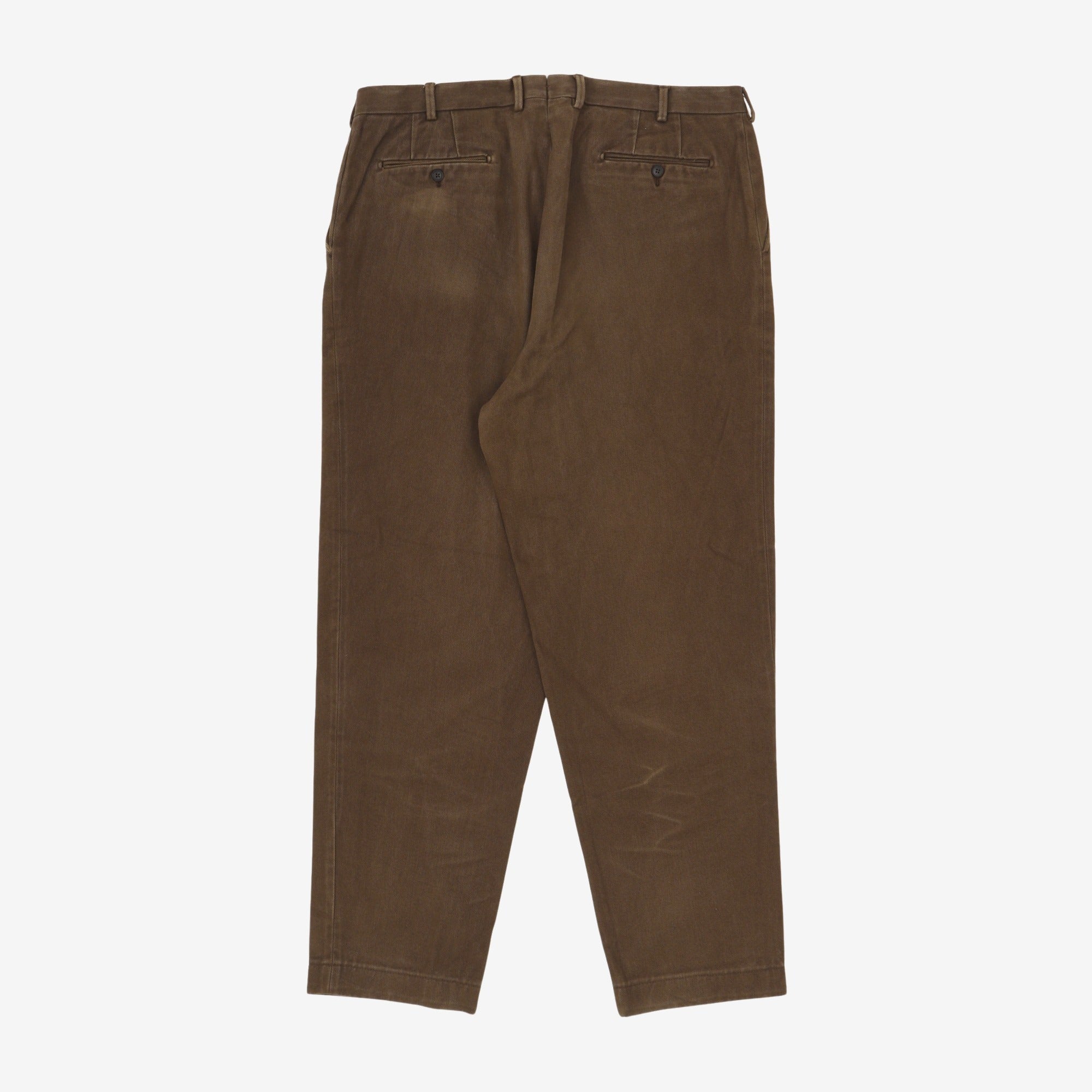 Flat Front Twill Trousers