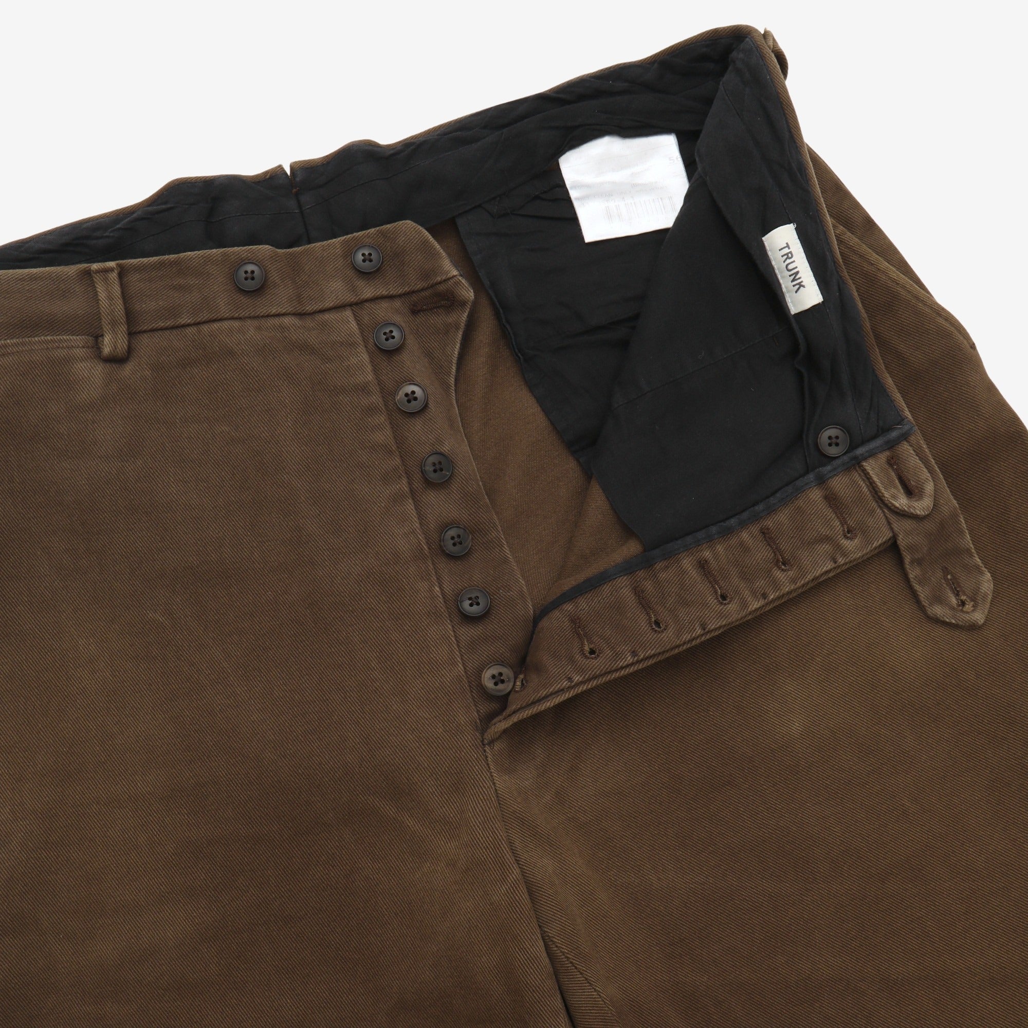 Flat Front Twill Trousers