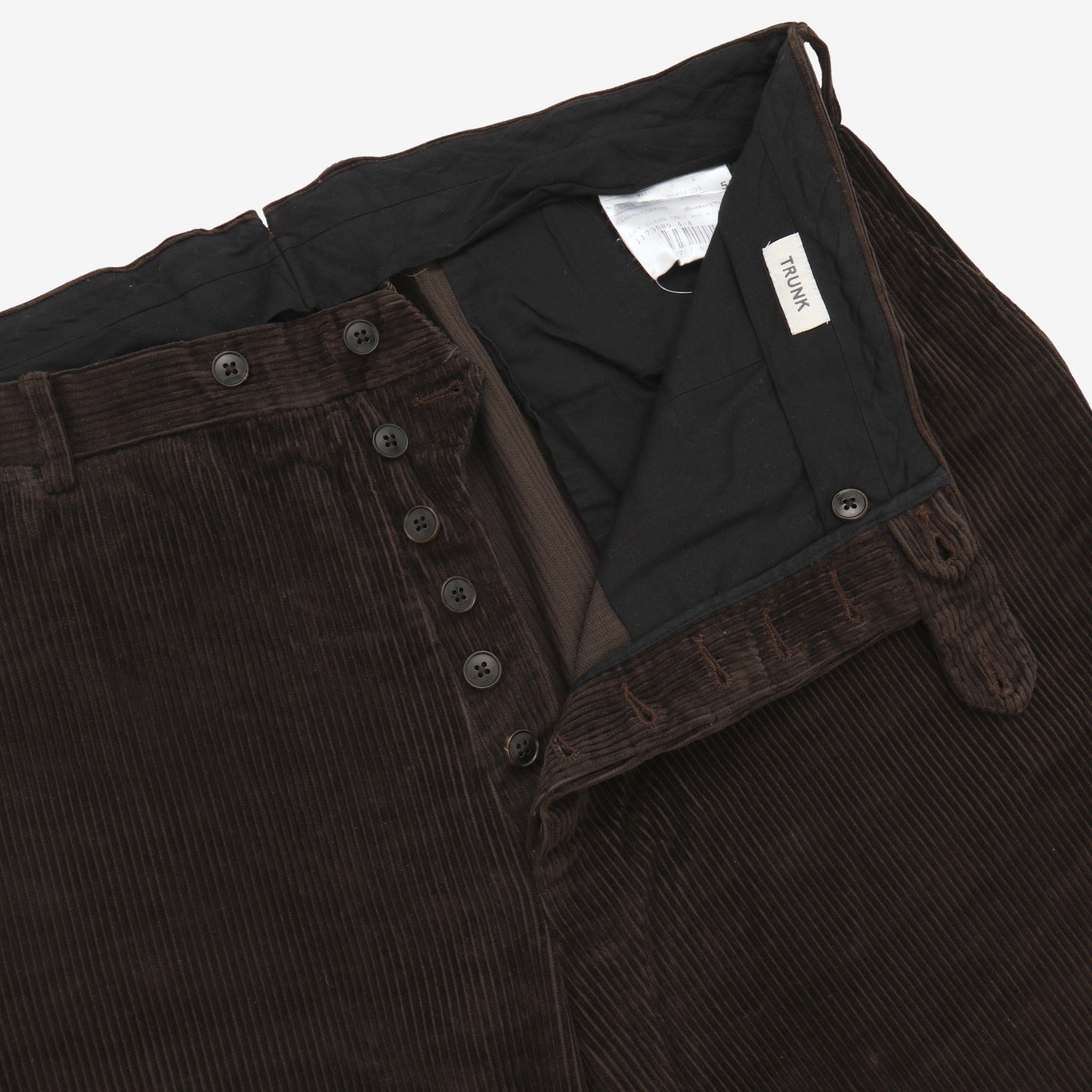 Flat Front Corduroy Trousers