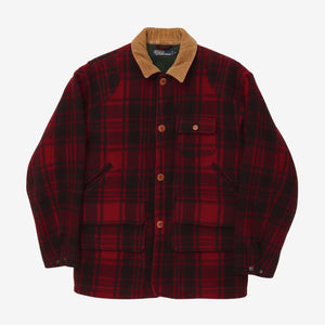 Wool Plaid Check Coverall Jacket