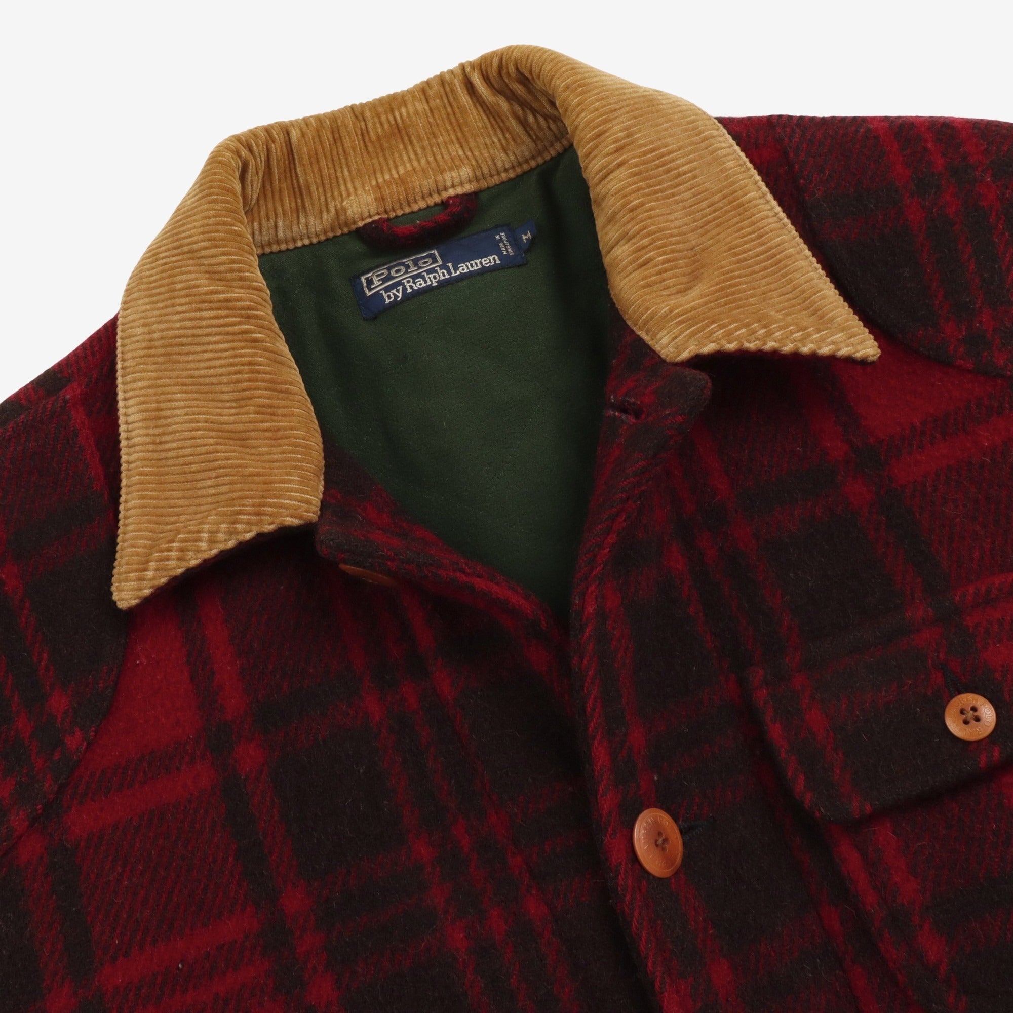 Wool Plaid Check Coverall Jacket