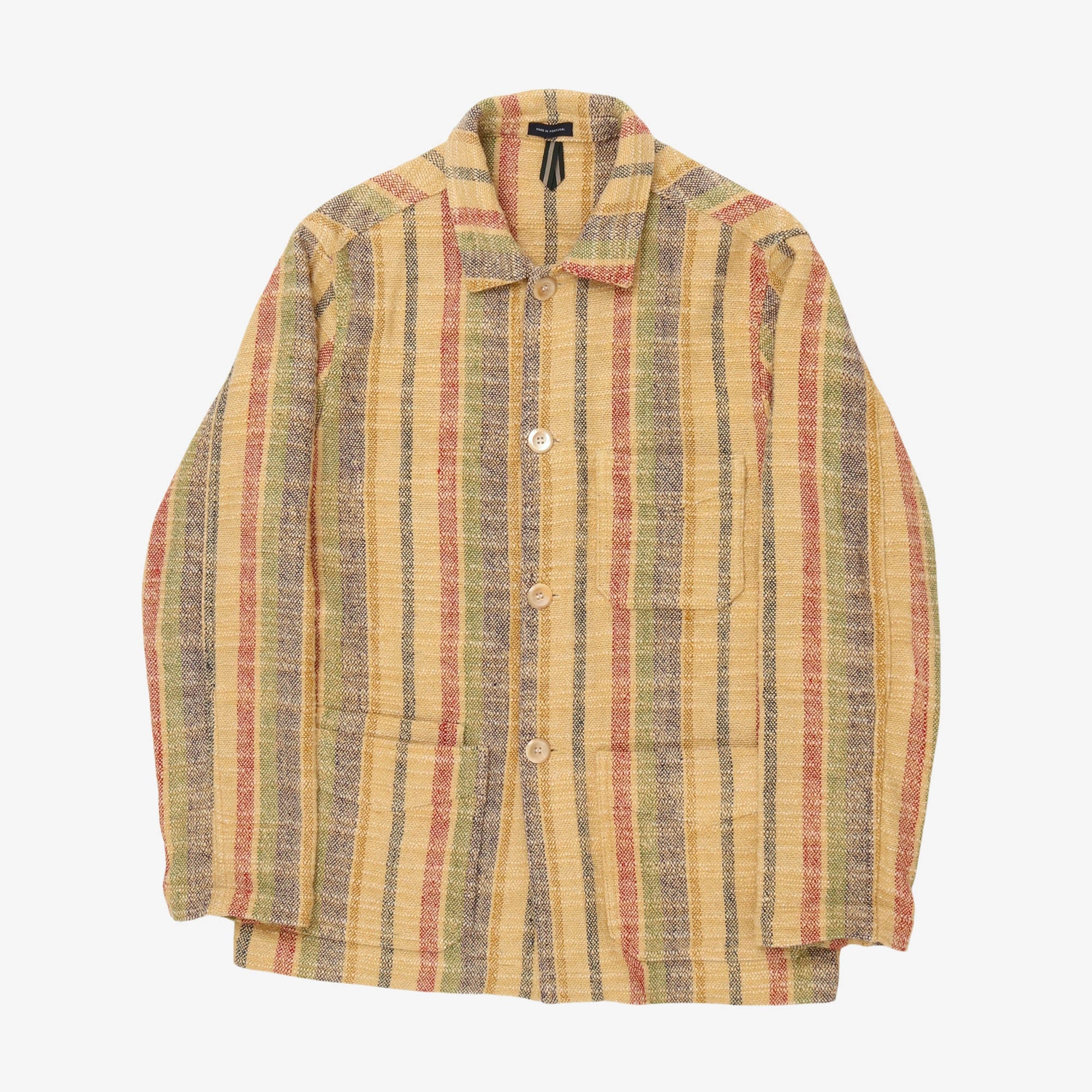 Rustic Stripe Slub Five Pocket Chore Jacket