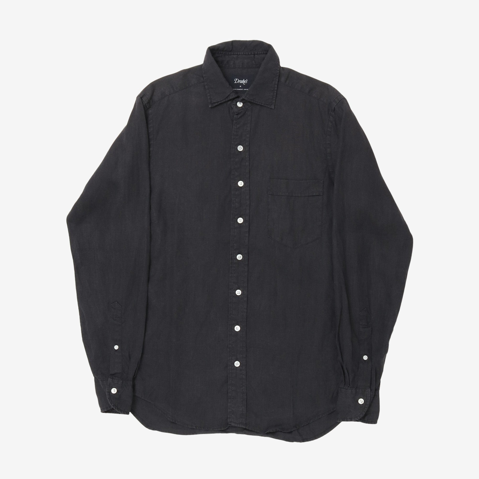 Linen Spread Collar Shirt