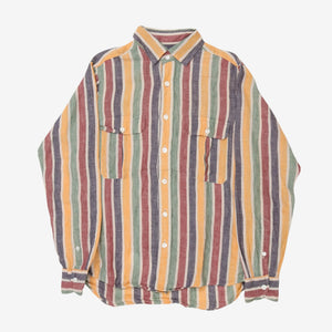 Two Pocket Striped Linen Shirt