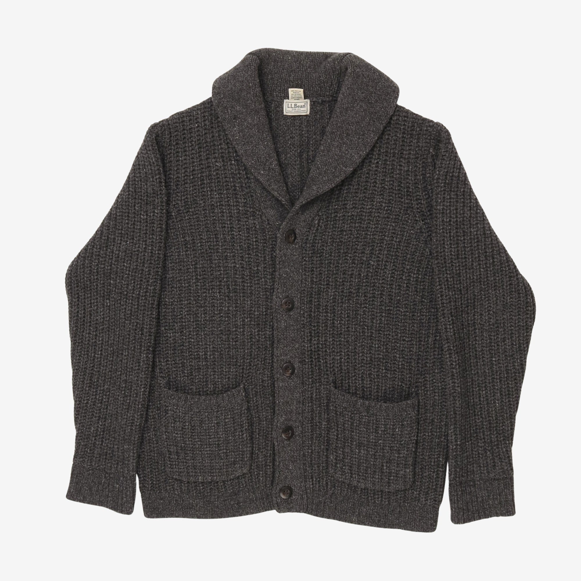 Shawl Collar Rib Knit Cardigan