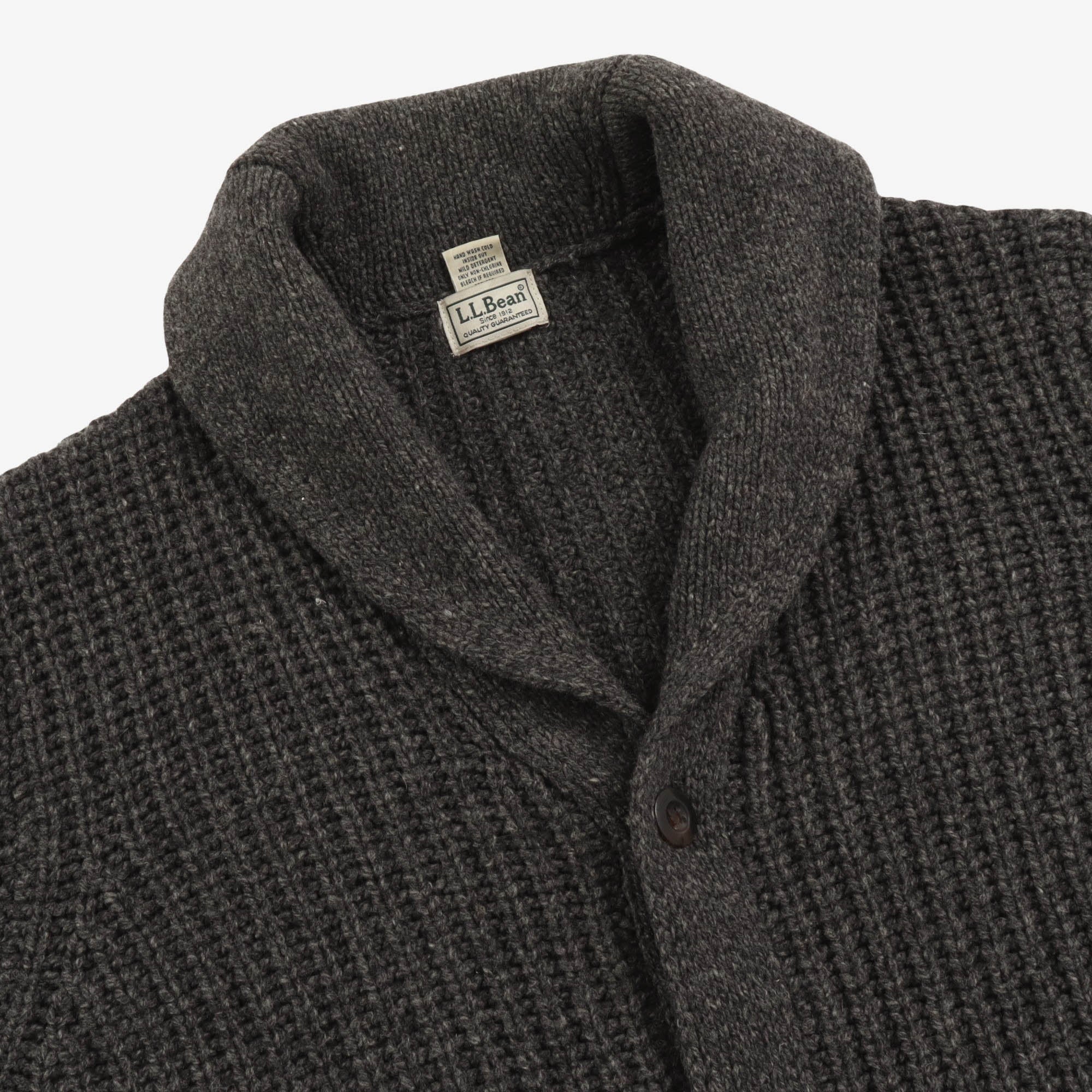 Shawl Collar Rib Knit Cardigan