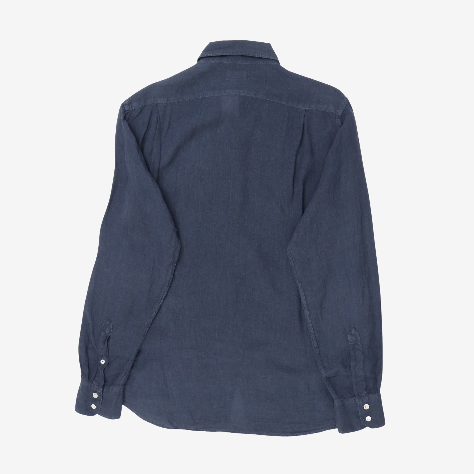 Linen Spread Collar Shirt
