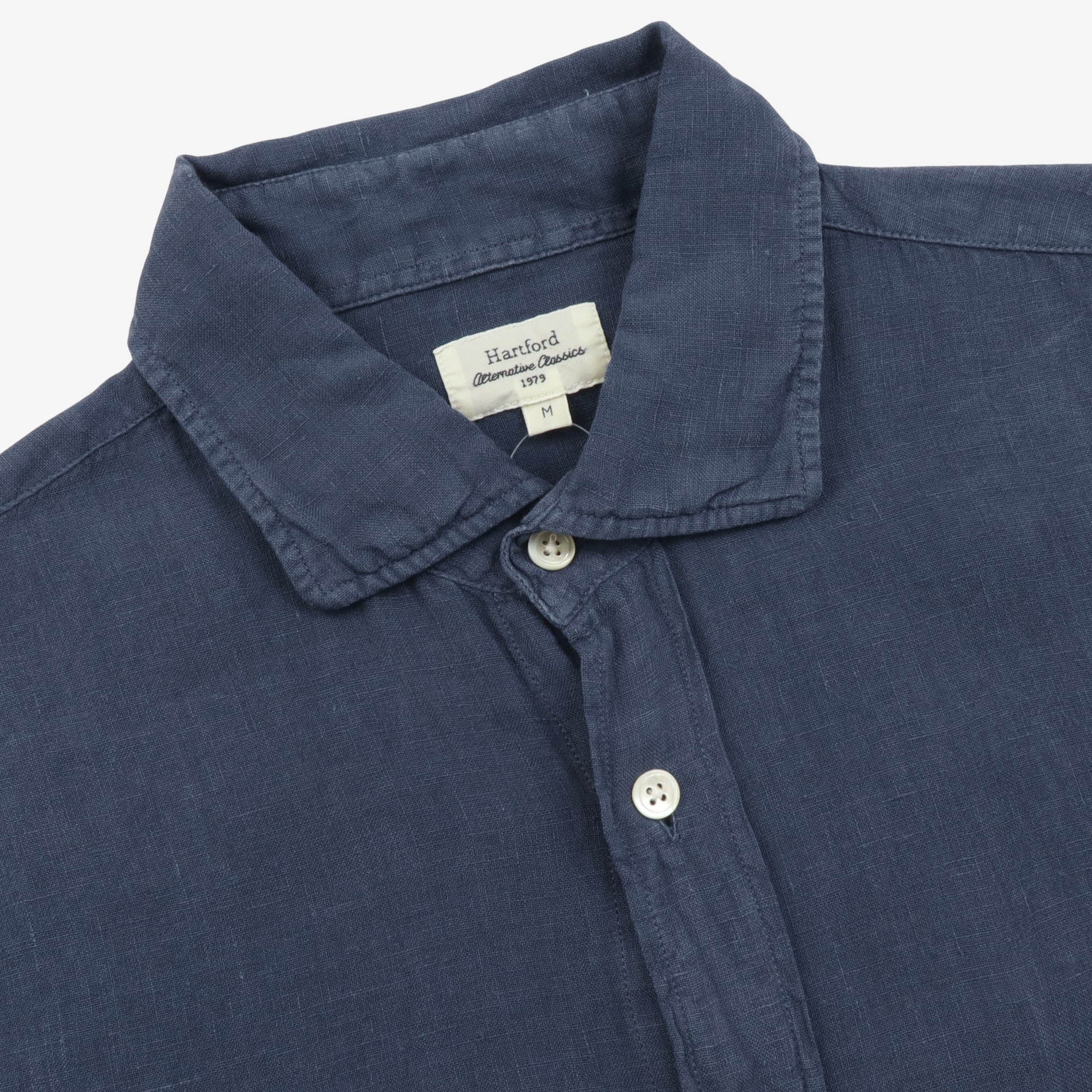 Linen Spread Collar Shirt