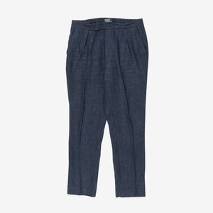 Linen Drawstring Pleated Pant