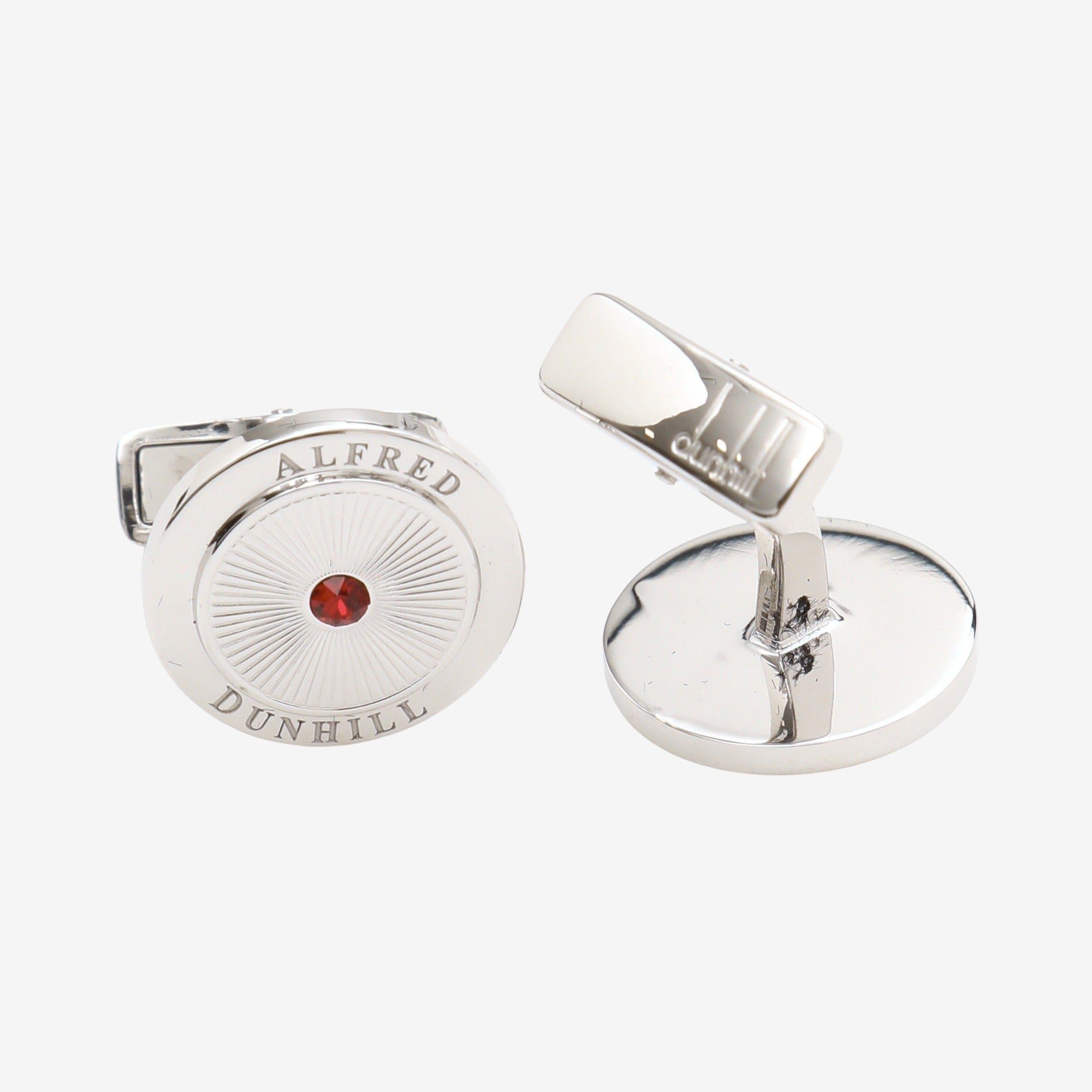 Alloy Silver Crystal Red Cufflinks