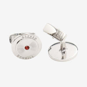 Alloy Silver Crystal Red Cufflinks