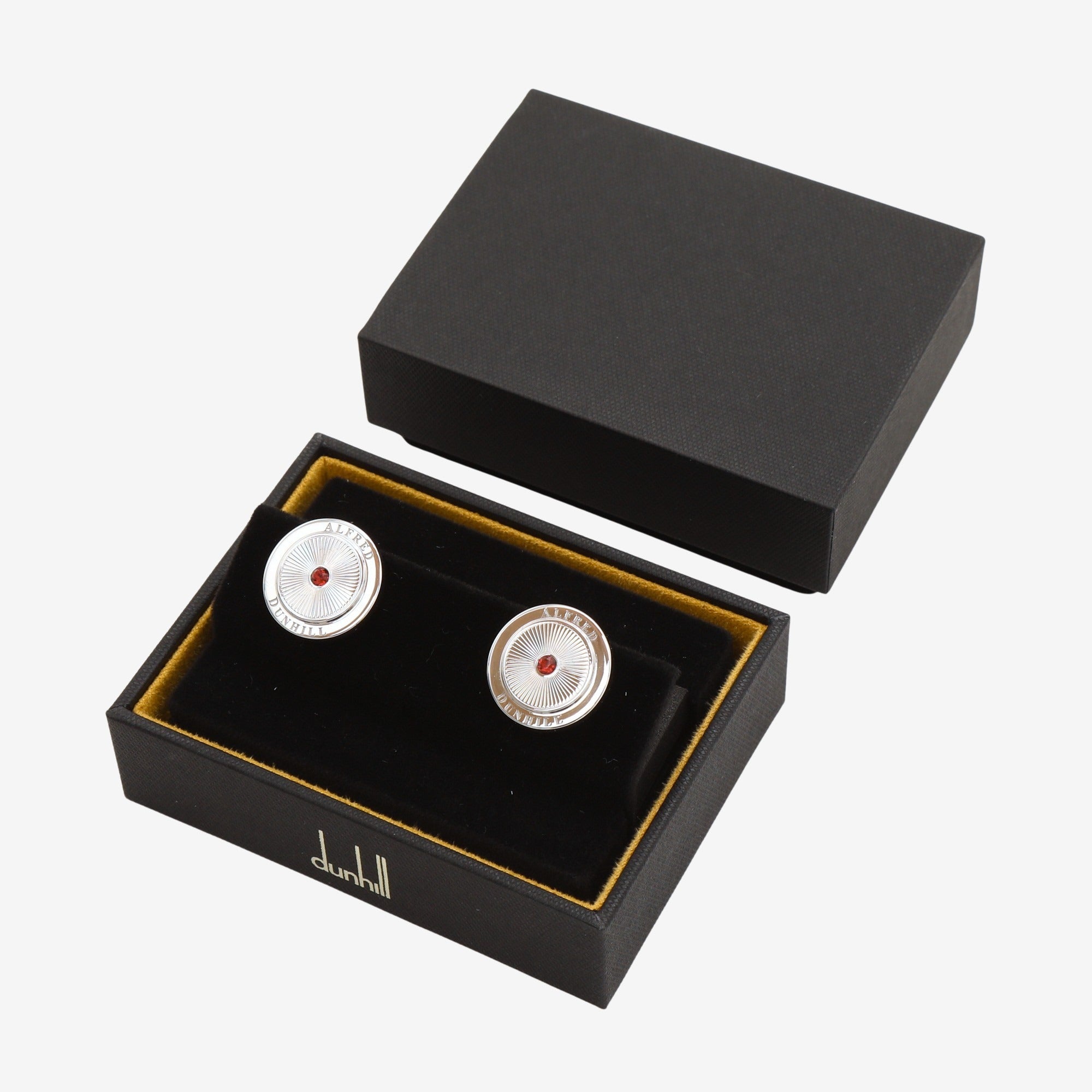 Alloy Silver Crystal Red Cufflinks