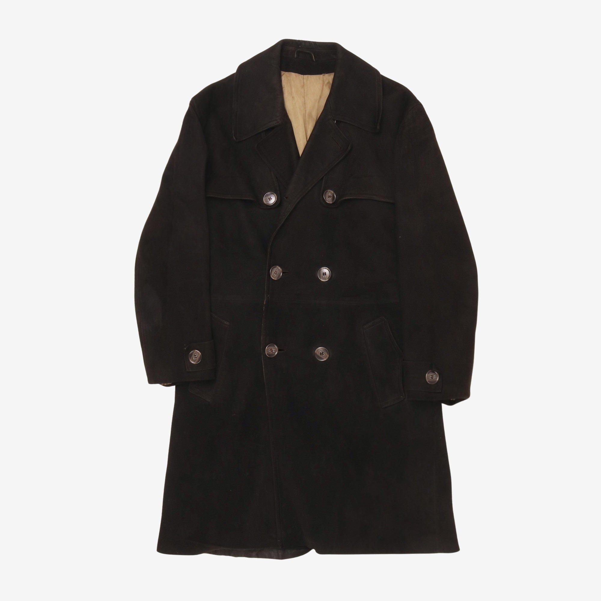 1970s Paul Blanche Leather Overcoat