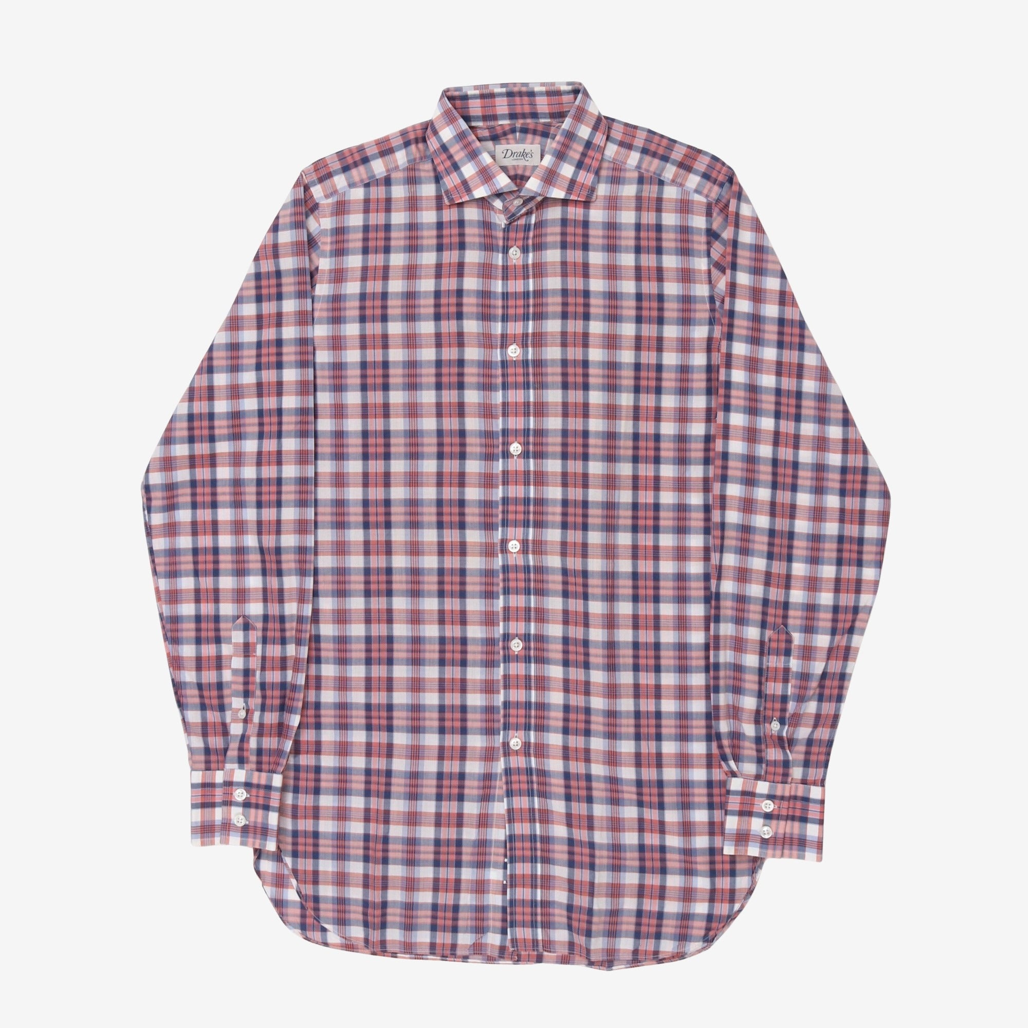 Spread Collar Check Shirt
