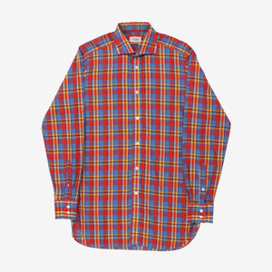Spread Collar Check Shirt