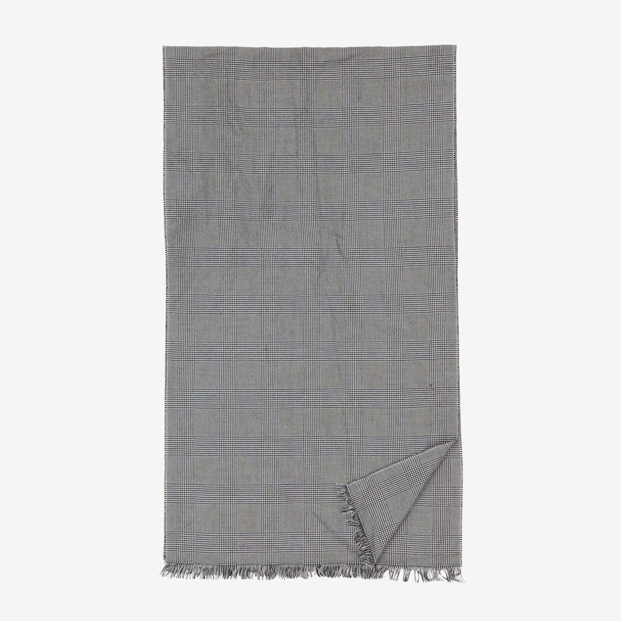 Cashmere Silk Blend Glen Check Scarf