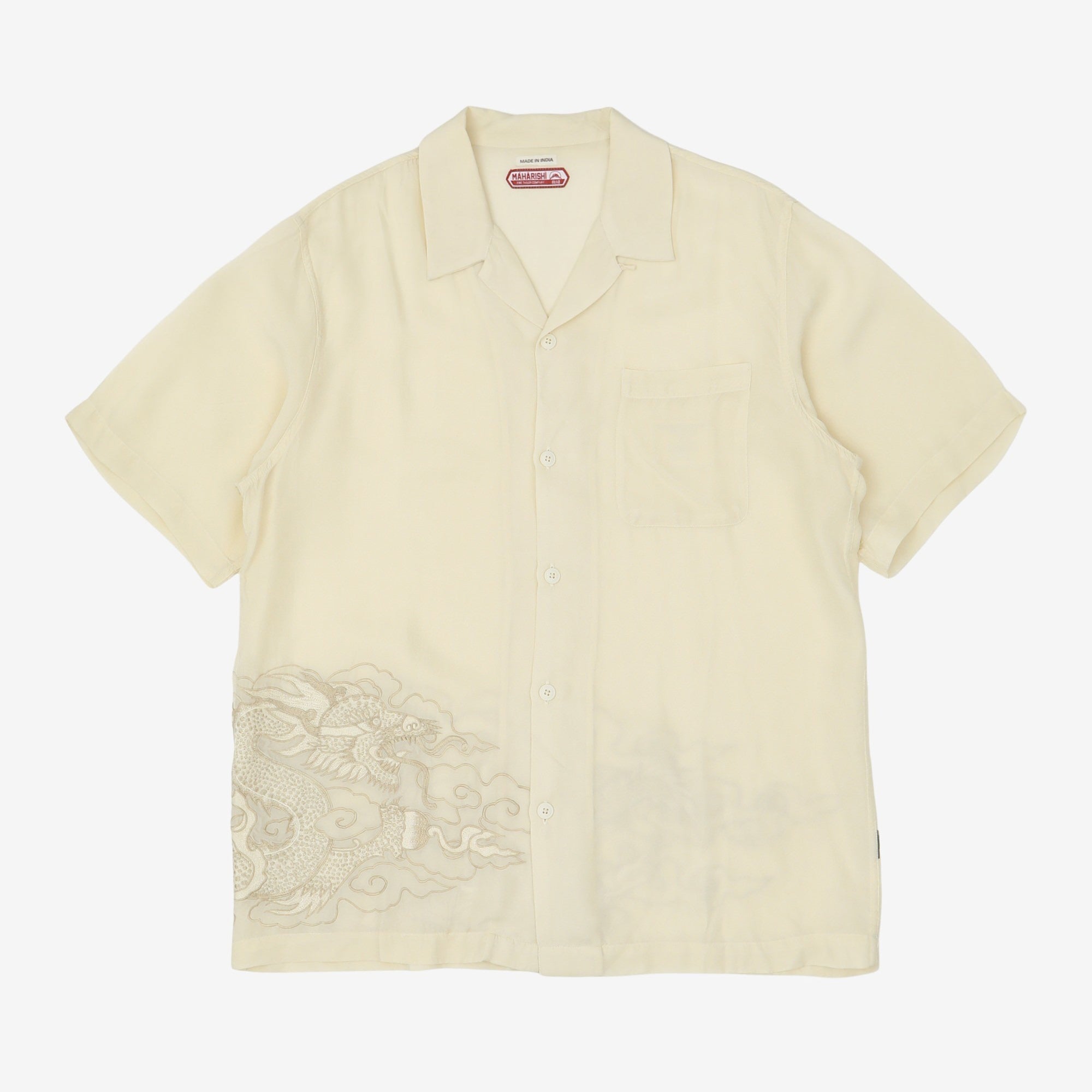 Embroidered Open Collar Shirt