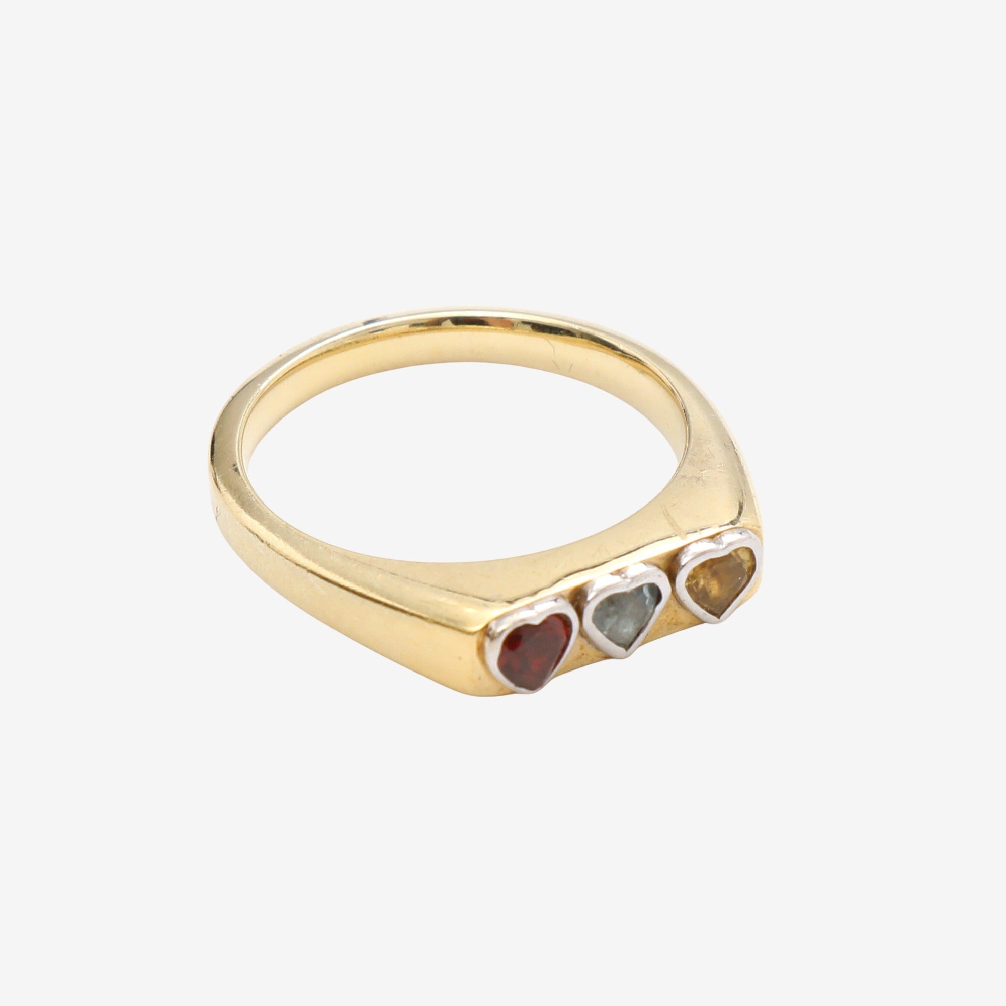 Three Stone Heart Ring