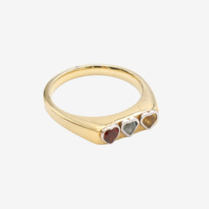 Three Stone Heart Ring