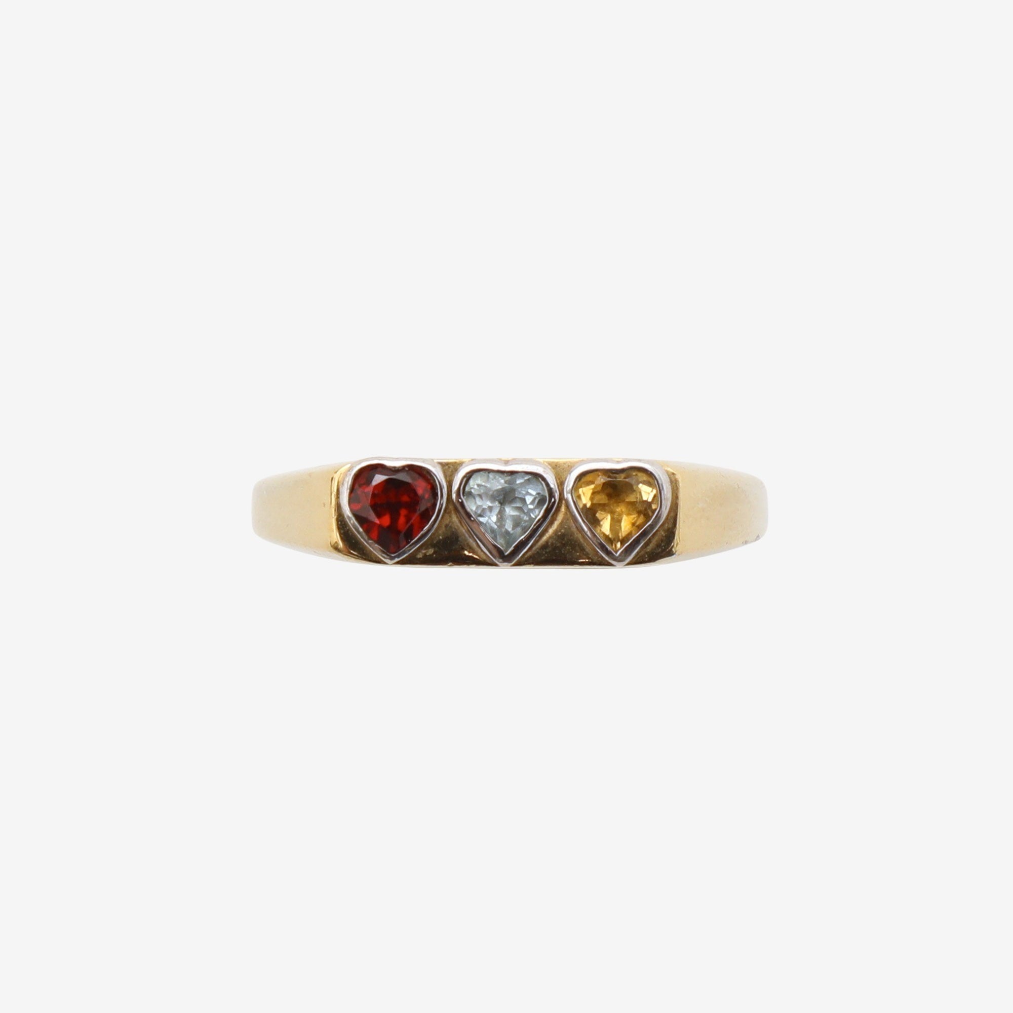 Three Stone Heart Ring