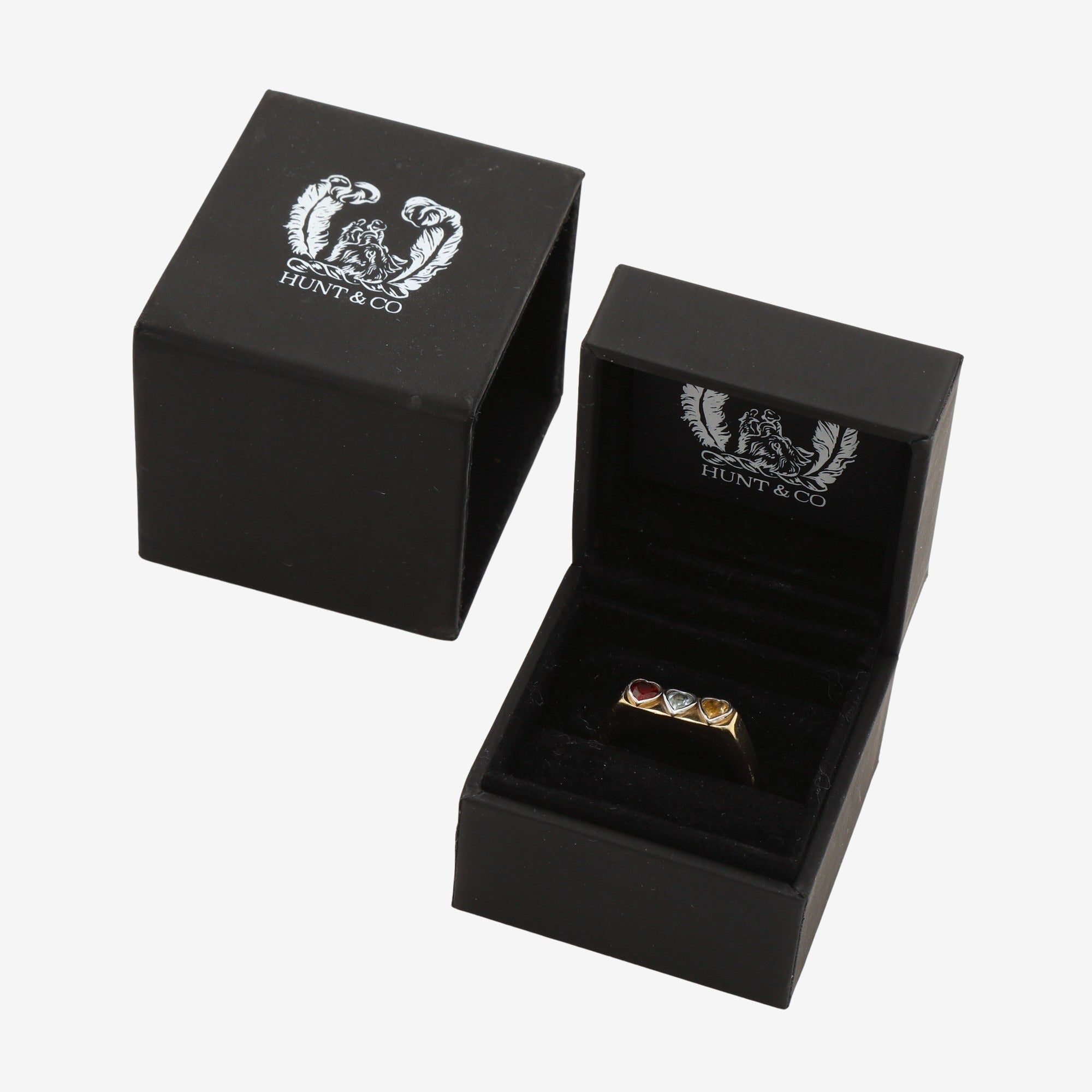 Three Stone Heart Ring