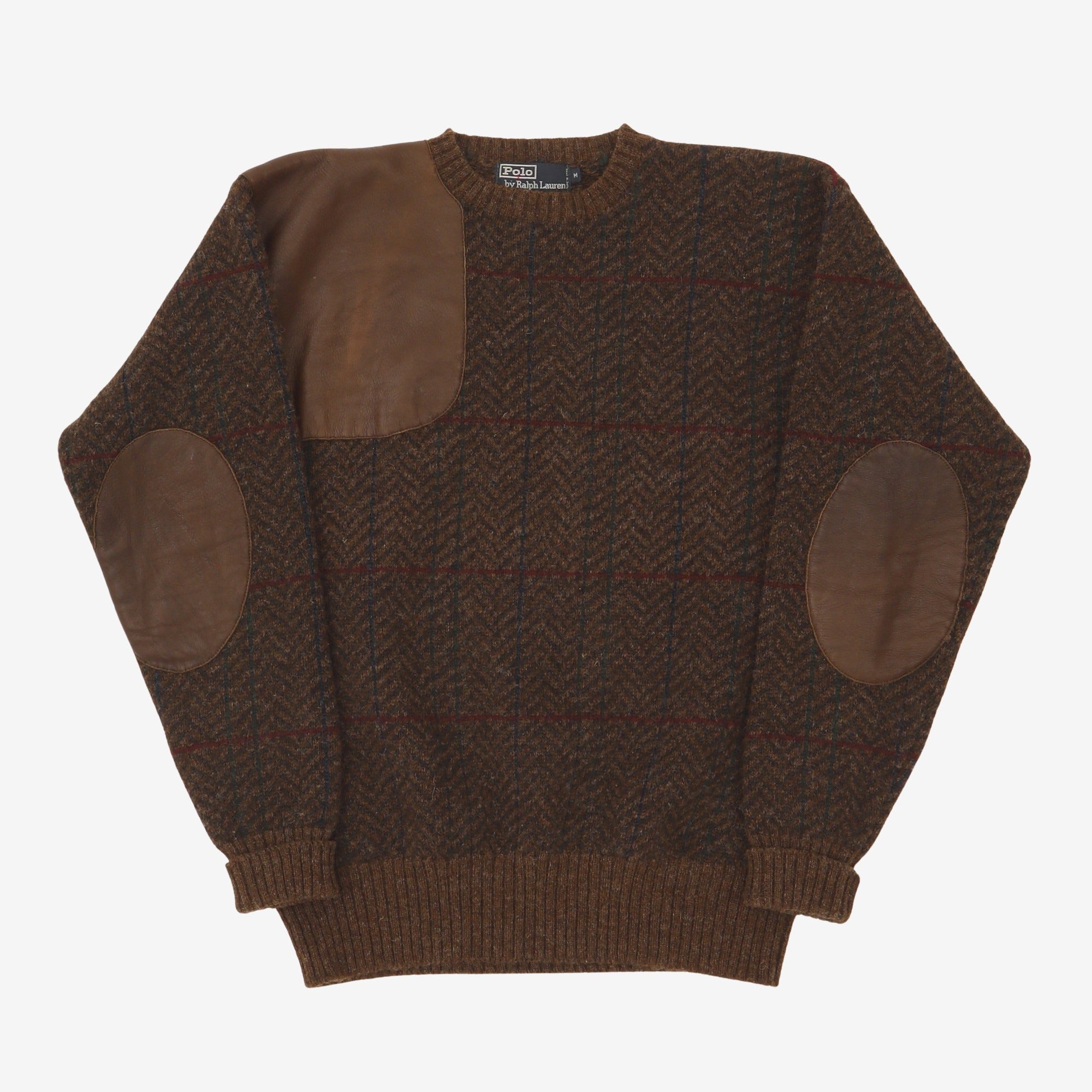 Leather Patch Wool Sweater