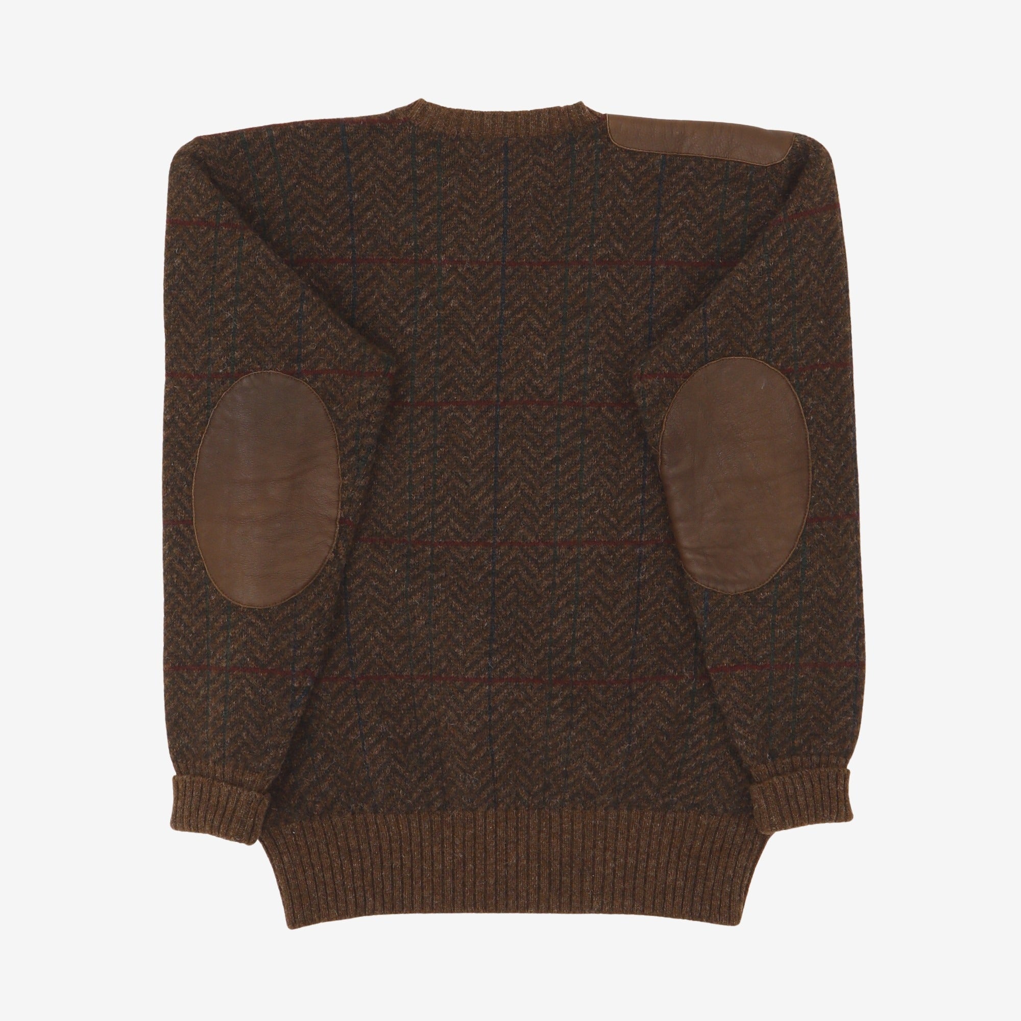 Leather Patch Wool Sweater