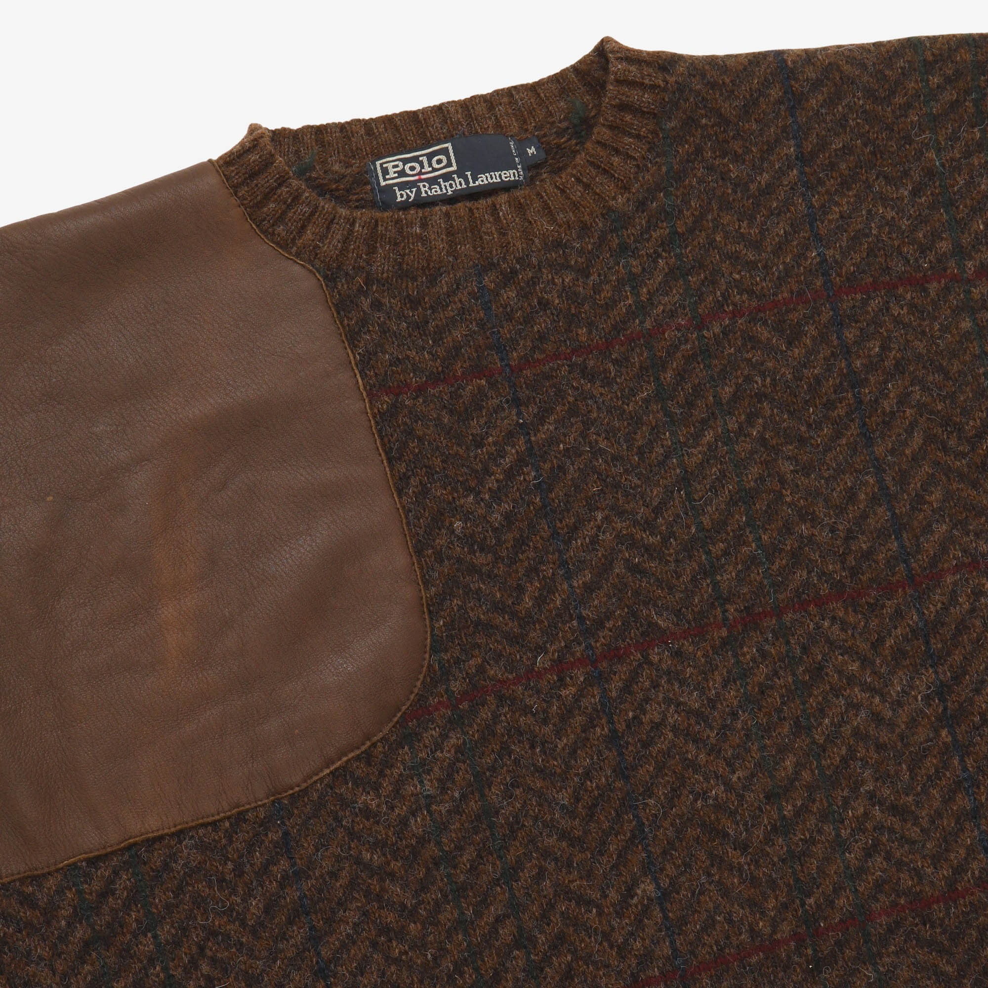 Leather Patch Wool Sweater
