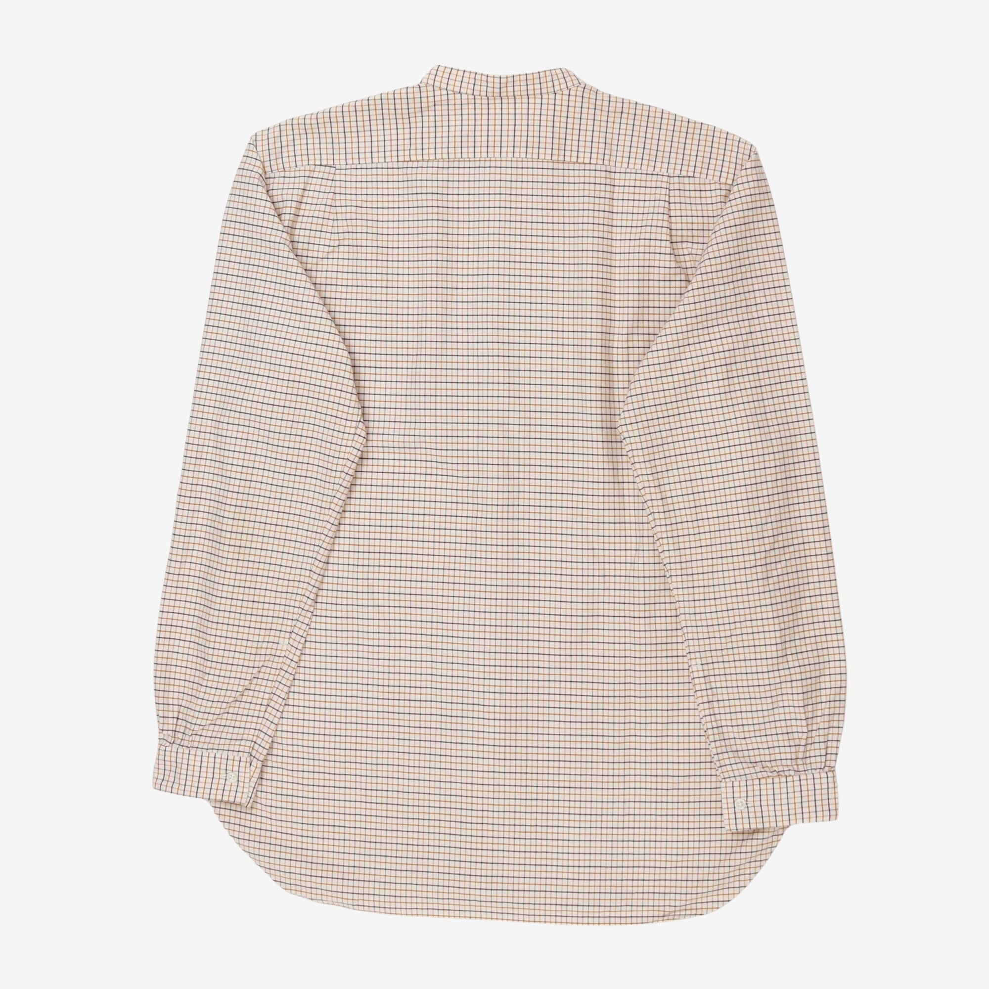 Collarless Check Shirt