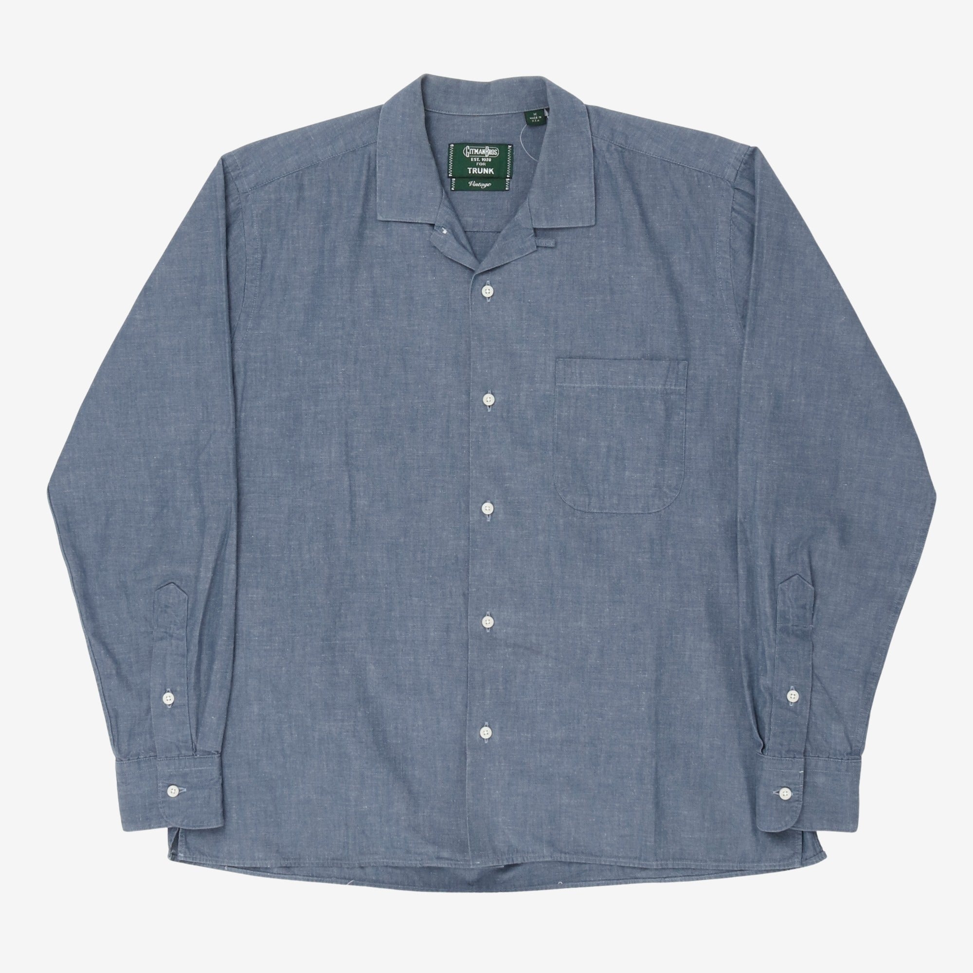 Trunk Linen Blend Camp Collar Shirt