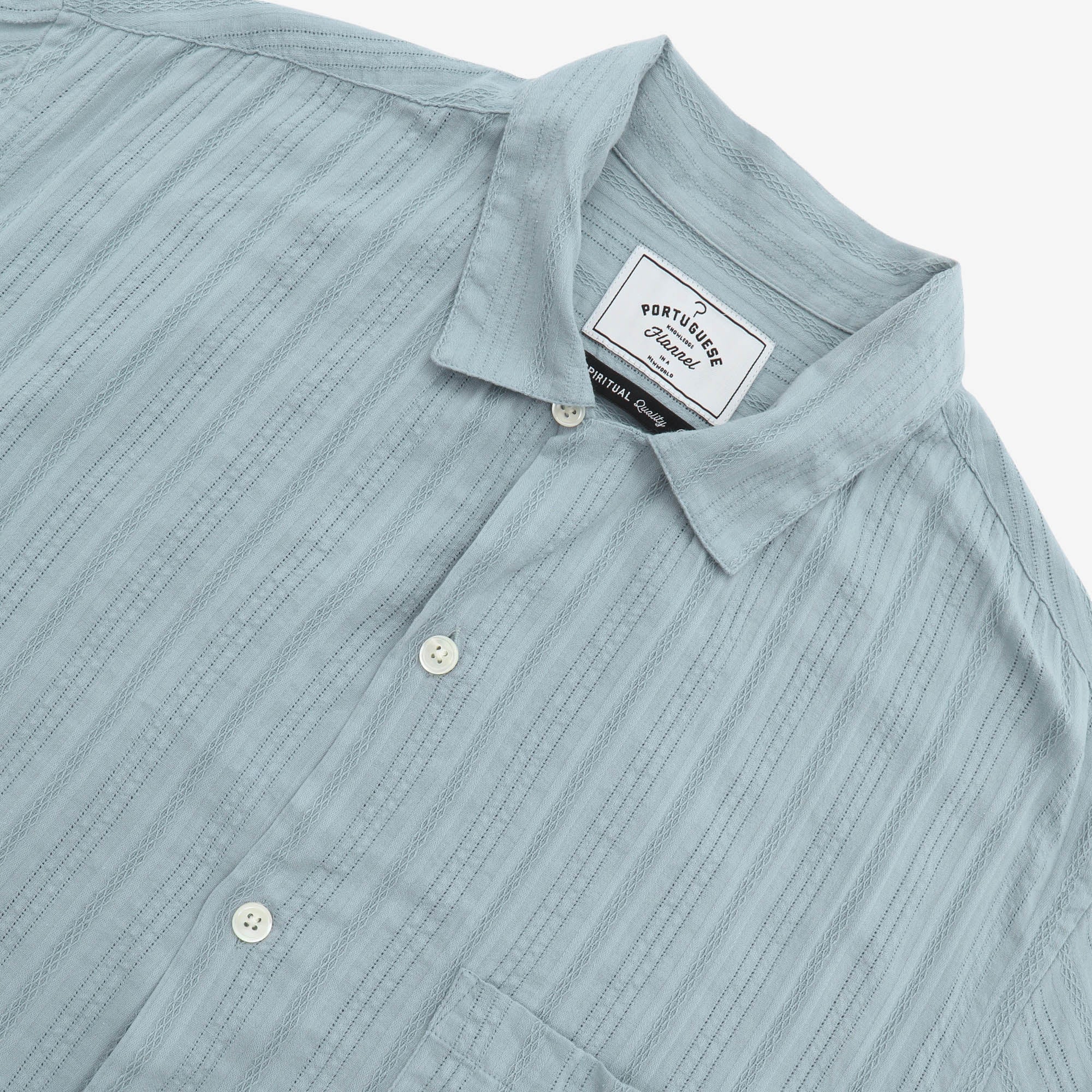 Textured Stripe Camp Shirt
