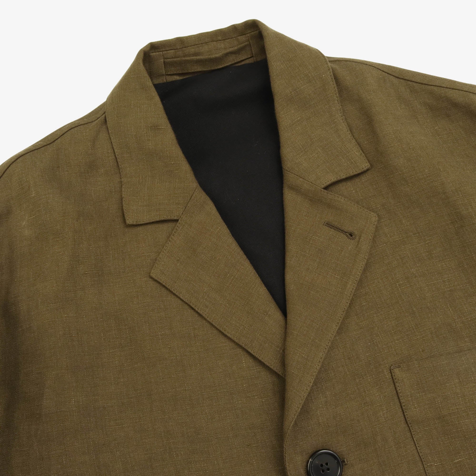 Relaxed Shirt Cuff Linen Blazer