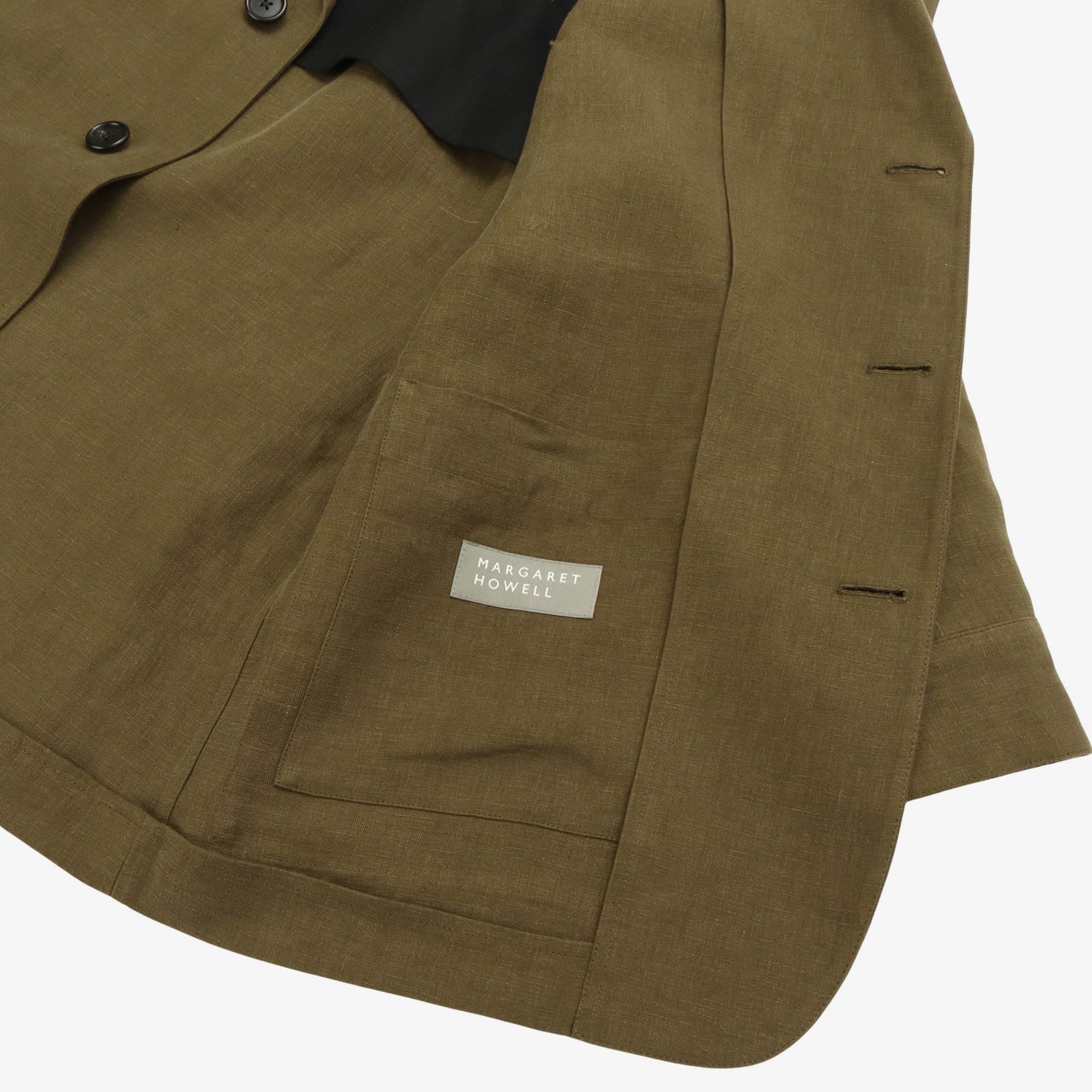 Relaxed Shirt Cuff Linen Blazer