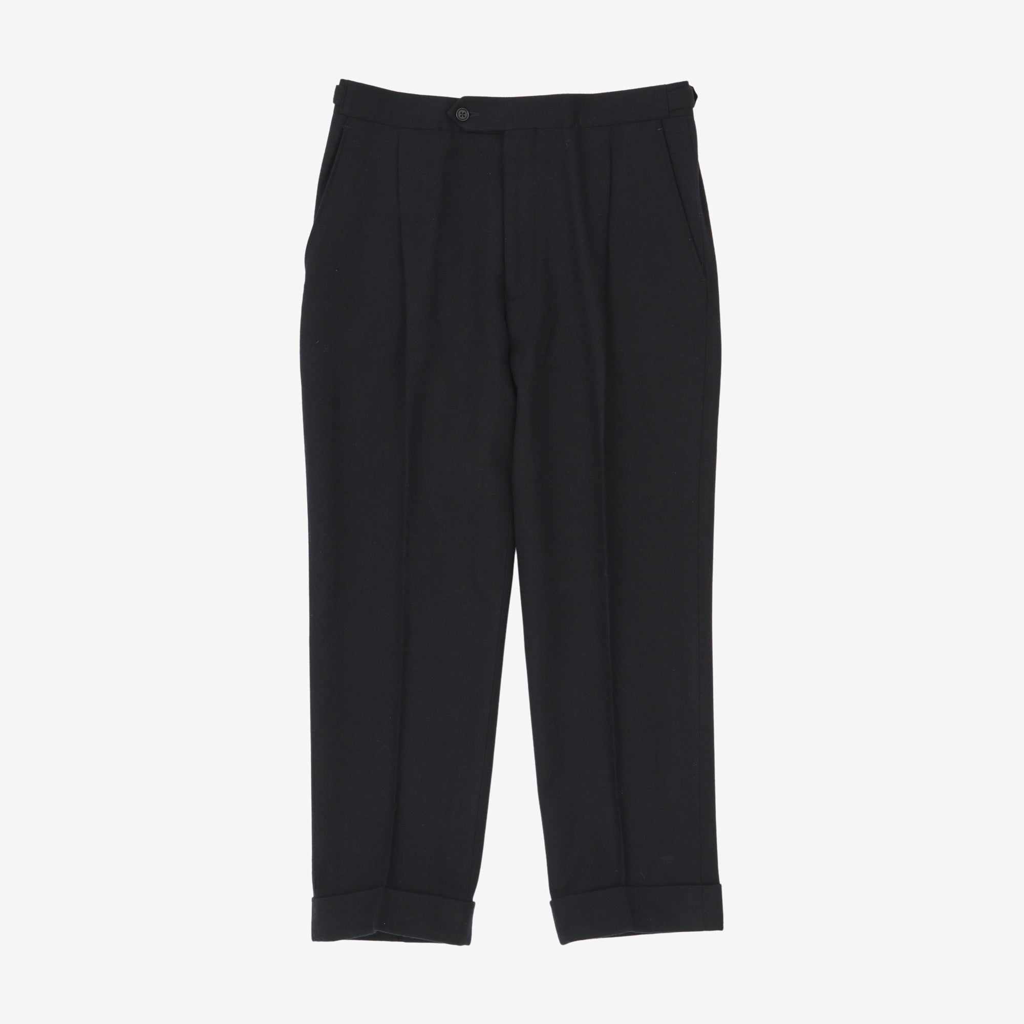 Wool Flannel Pleated Trousers (31W X 26L)