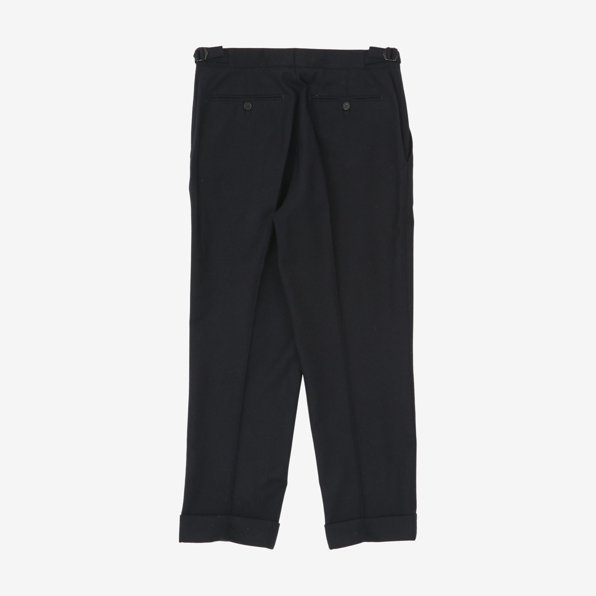 Wool Flannel Pleated Trousers (31W X 26L)