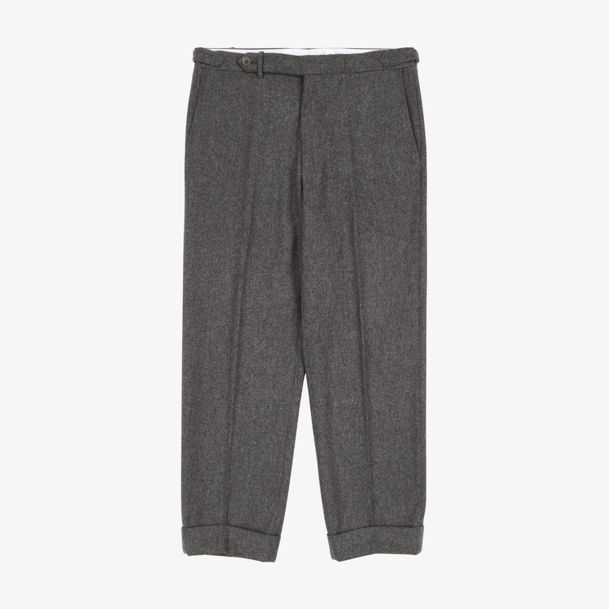 Wool Flannel Single Pleat Trousers (30W X 26L)