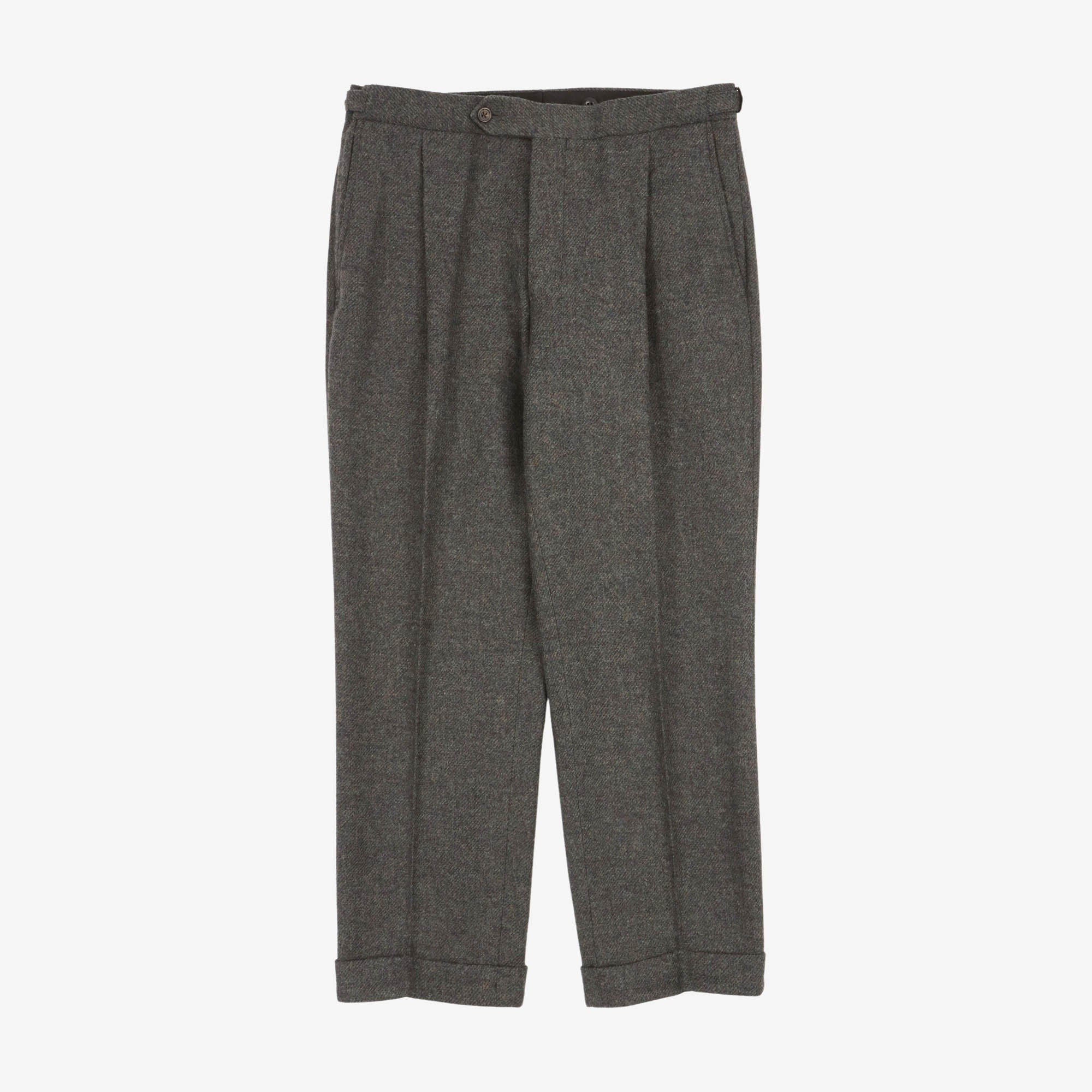 Single Pleat Flannel Trousers (32W X 27.5L)