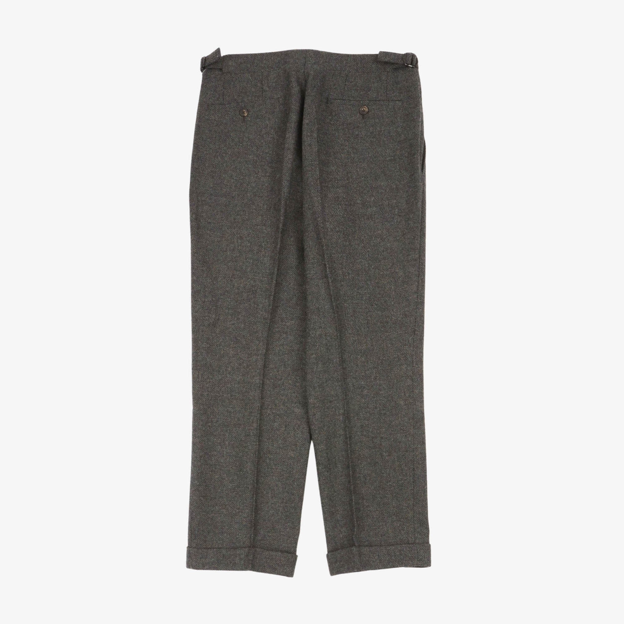 Single Pleat Flannel Trousers (32W X 27.5L)