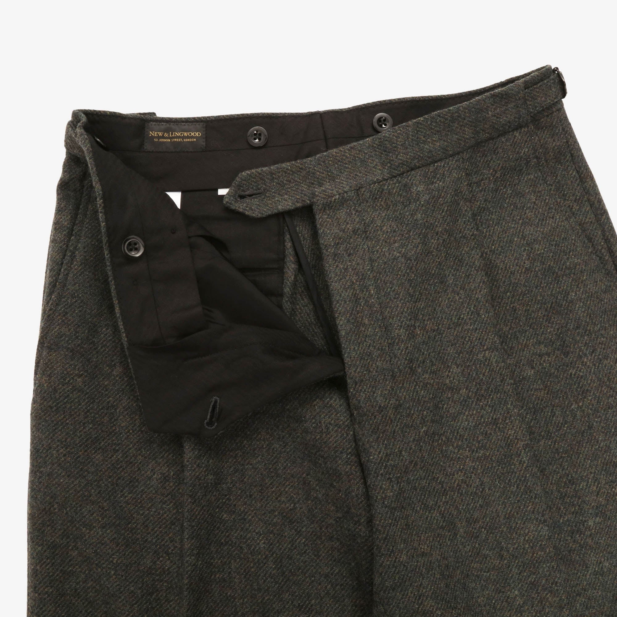 Single Pleat Flannel Trousers (32W X 27.5L)