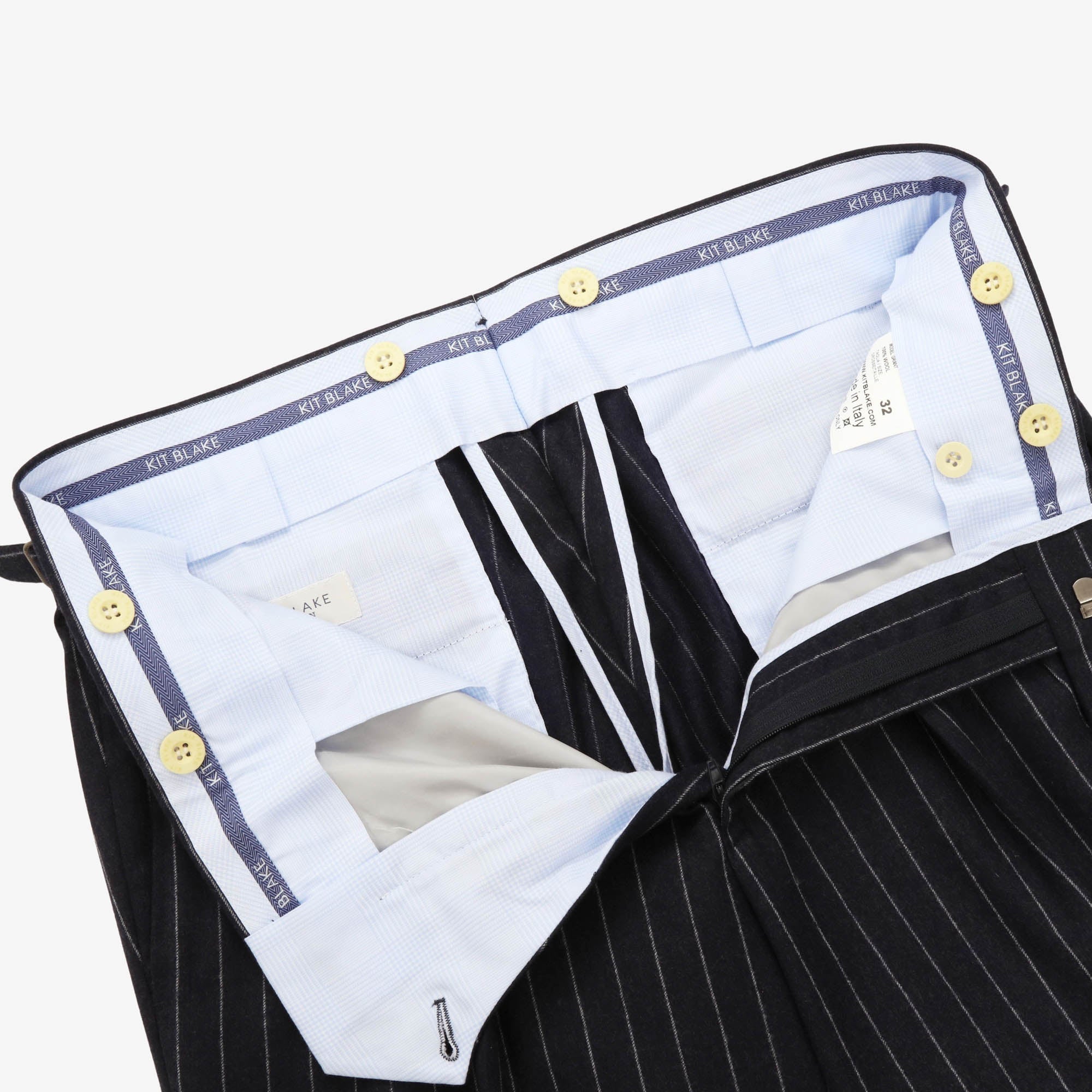 Grant Chalkstripe Wool Flannel Trousers (32W X 27L)