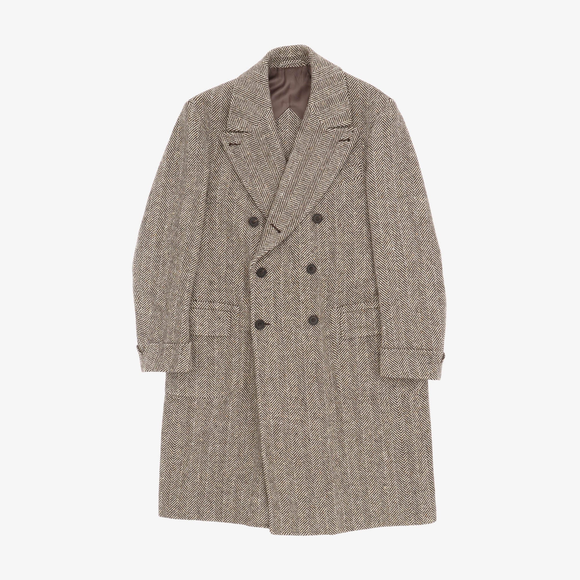 Herringbone Donegal Tweed Polo Coat (Permanent Style)