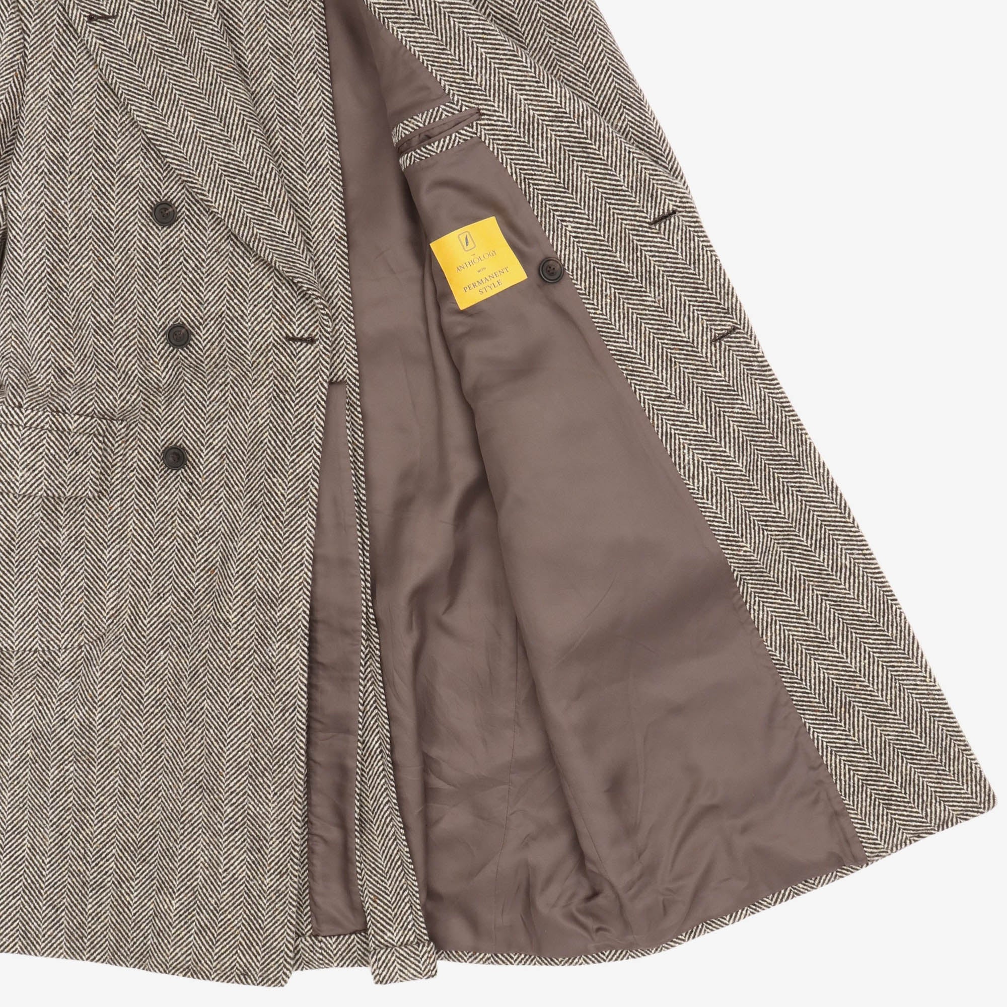 Herringbone Donegal Tweed Polo Coat (Permanent Style)
