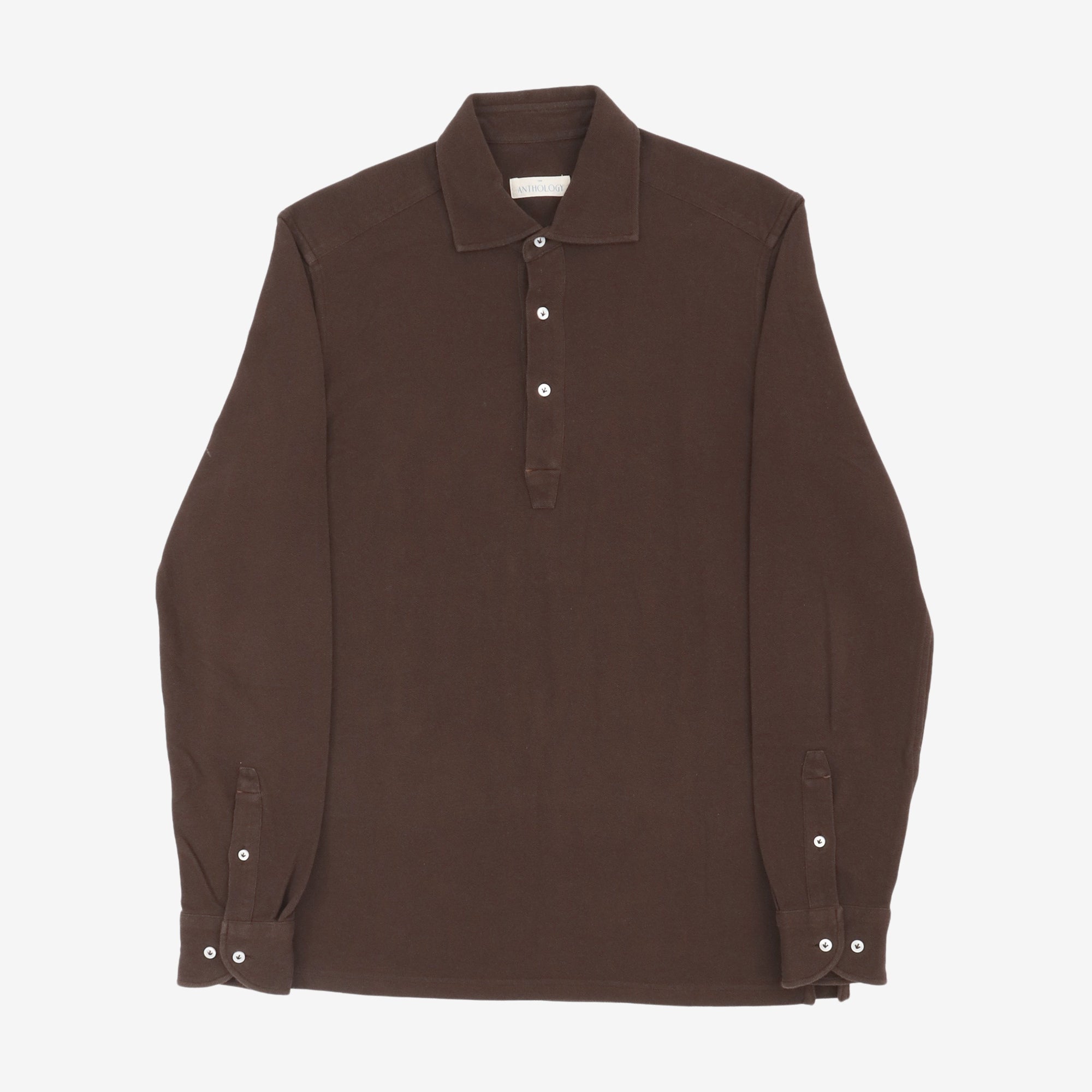 Pique Spread Collar LS Polo