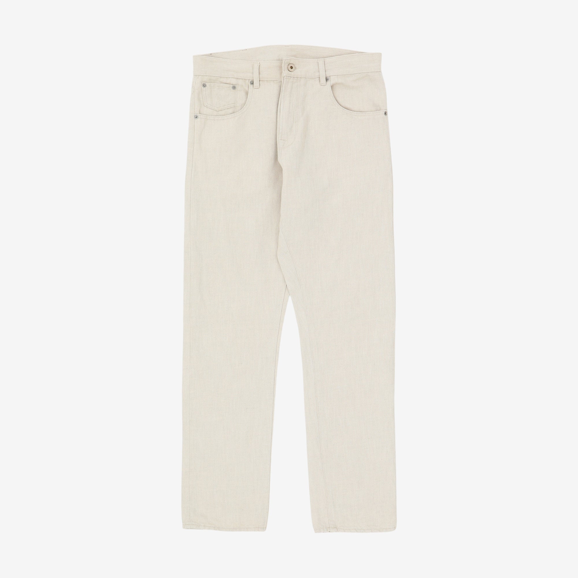 Ecru Wash Mk 1 Linen Denim (33W X 31.5L)