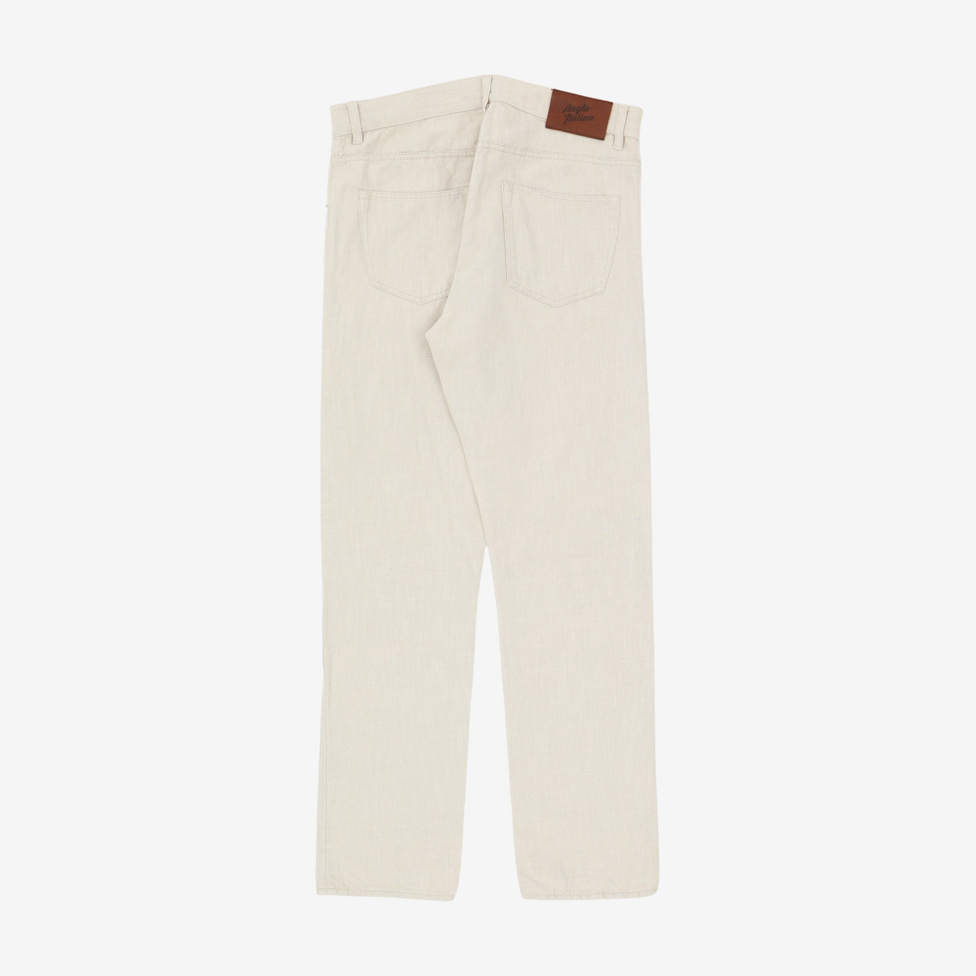 Ecru Wash Mk 1 Linen Denim (33W X 31.5L)