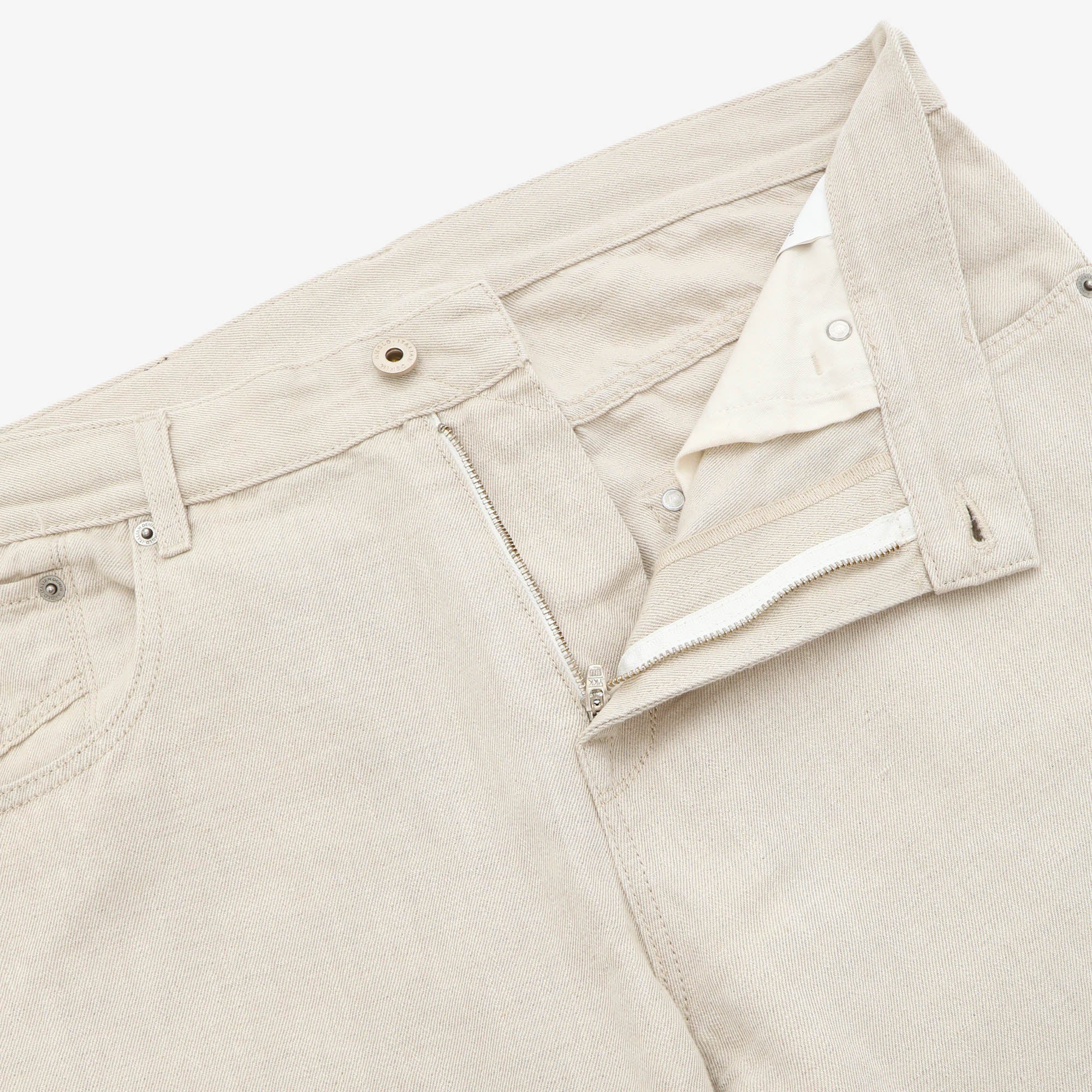 Ecru Wash Mk 1 Linen Denim (33W X 31.5L)