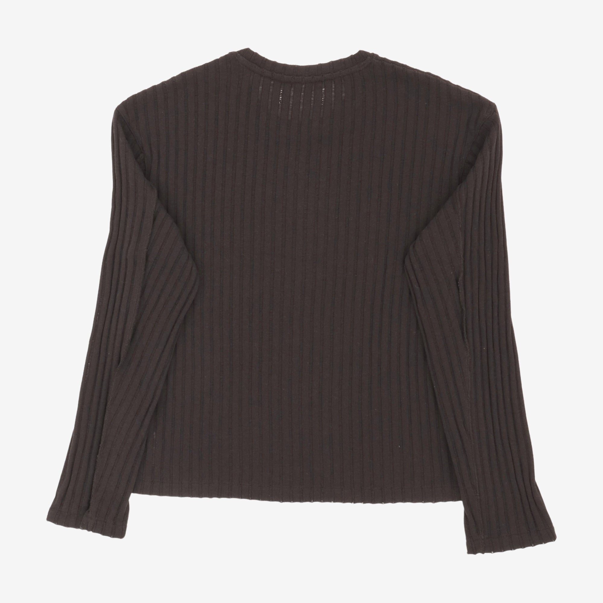 Ajour Round Neck Ribbed Sweater
